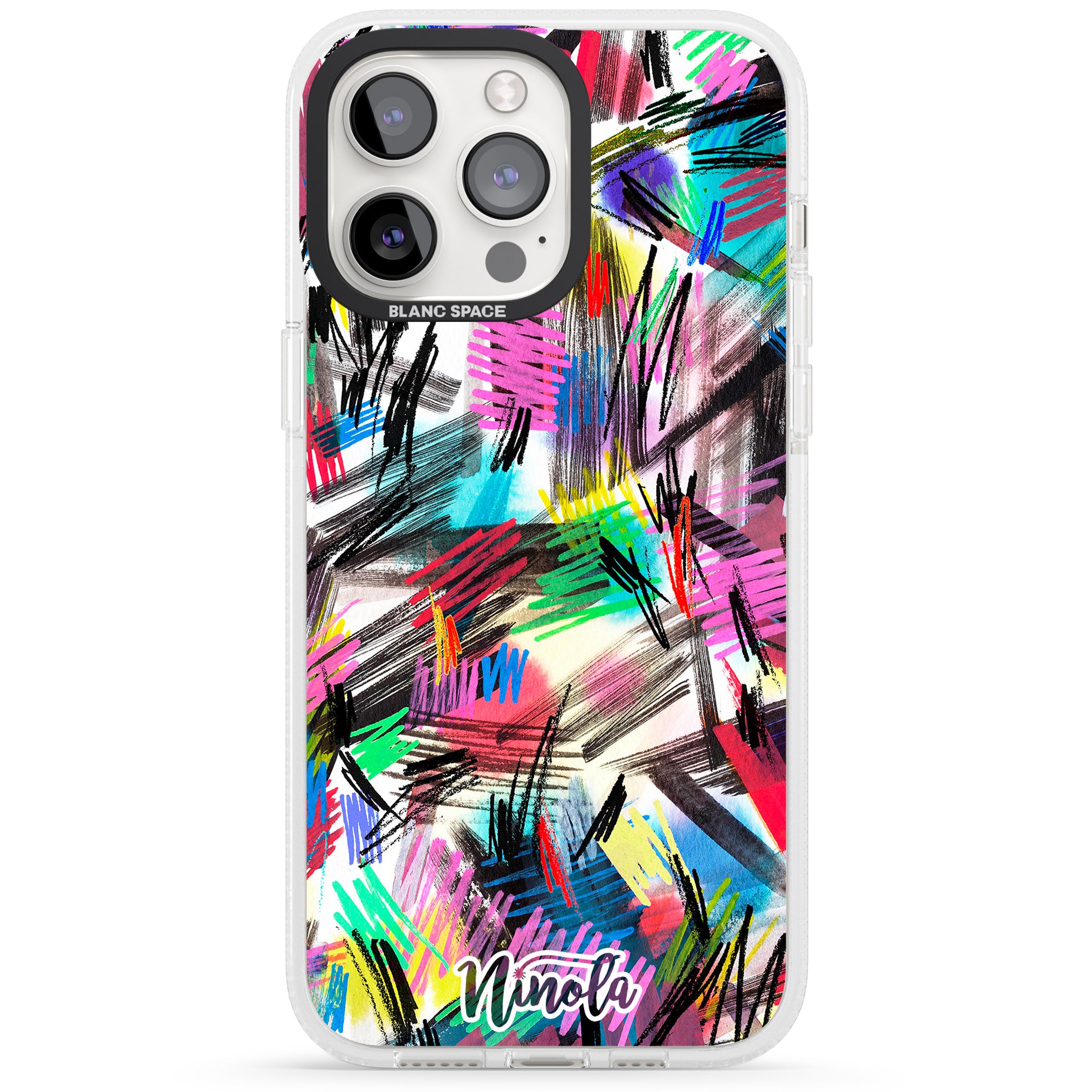 Wild Strokes iPhone 15 Pro Max / 15 Pro / 14 Pro Max / 14 Pro / 13 Pro Clear Case Impact Air - Blanc Space