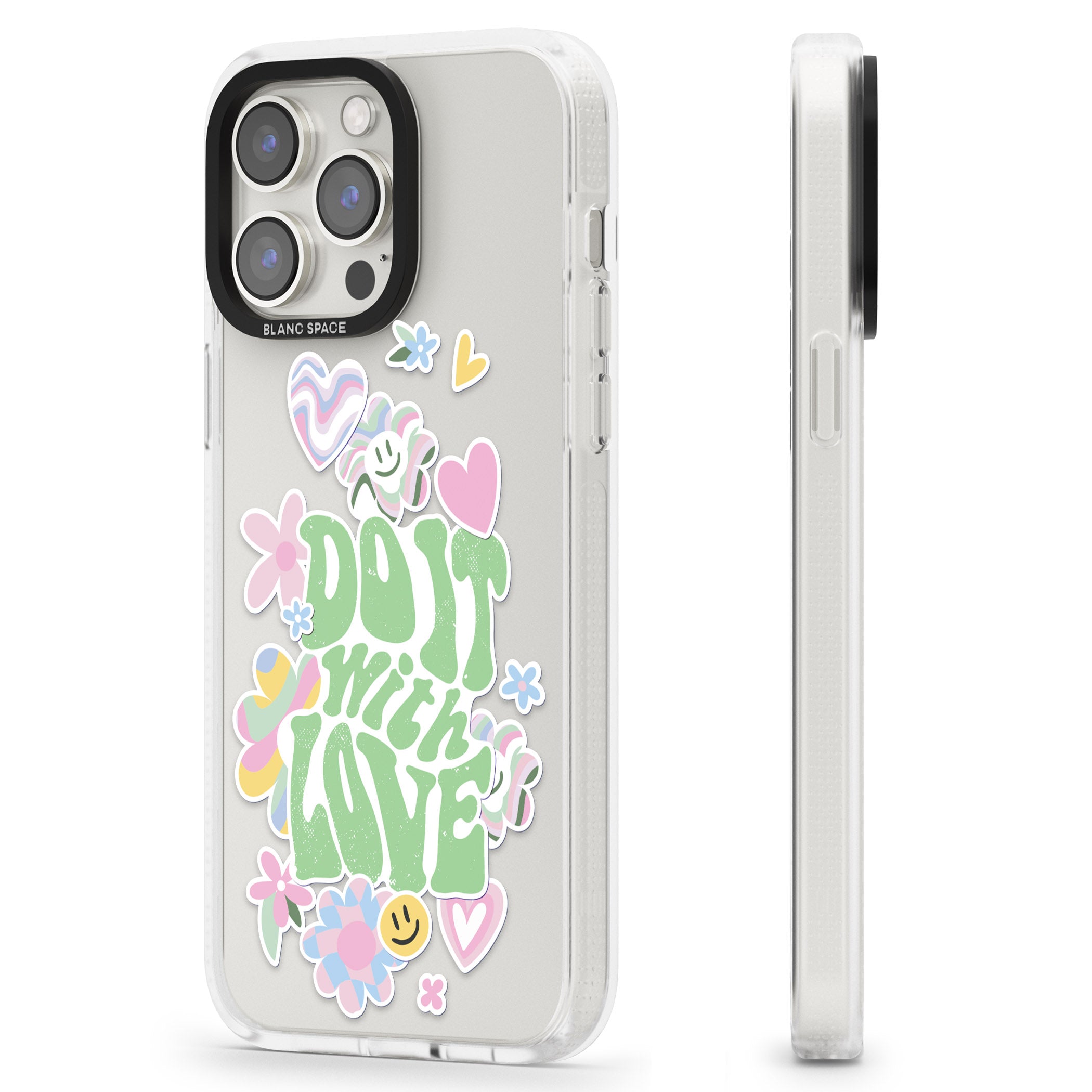 Do It With Love iPhone 15 Pro Max / 15 Pro / 14 Pro Max / 14 Pro / 13 Pro Clear Case Impact Air - Blanc Space
