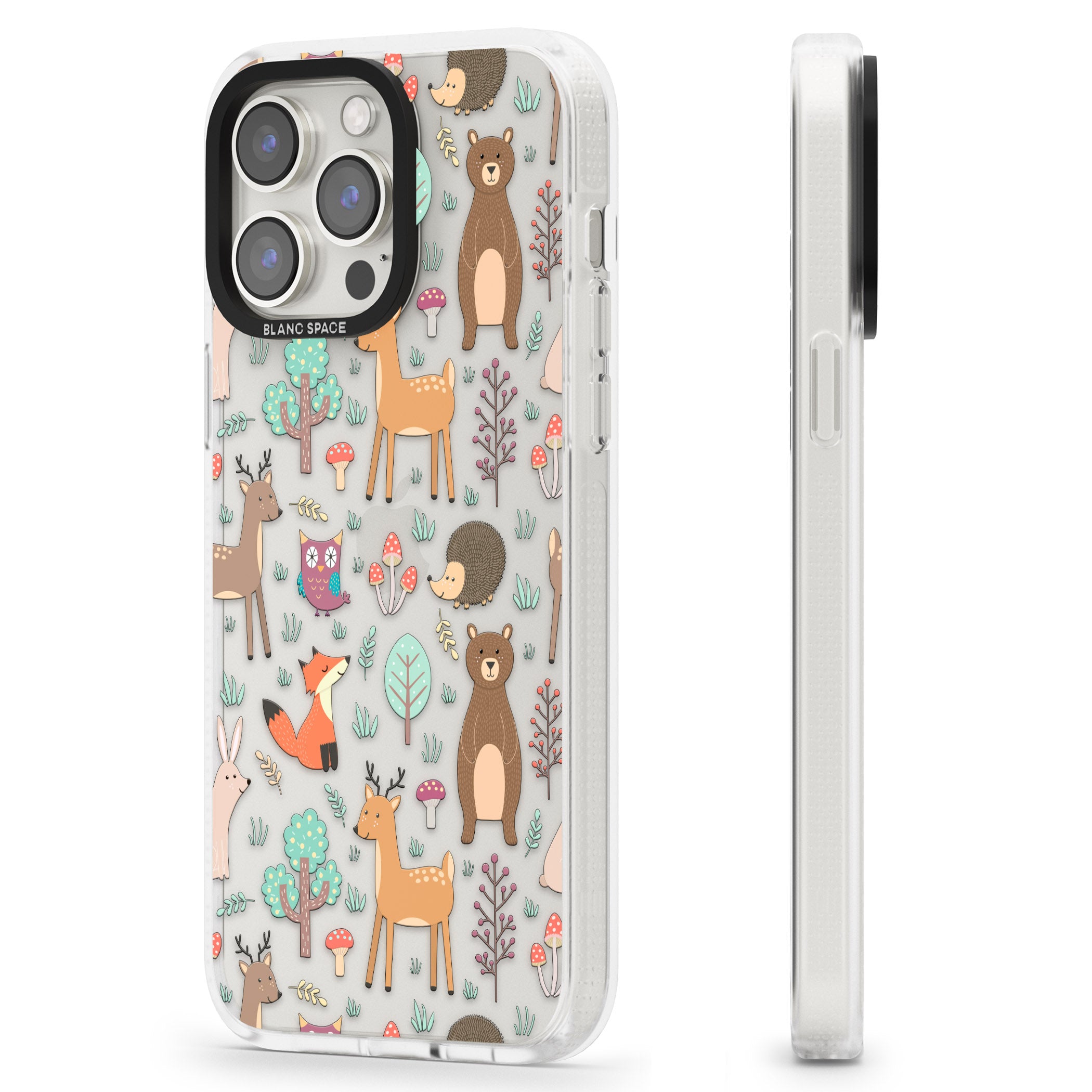 Wildlife Pattern iPhone 15 Pro Max / 15 Pro / 14 Pro Max / 14 Pro / 13 Pro Clear Case Impact Air - Blanc Space