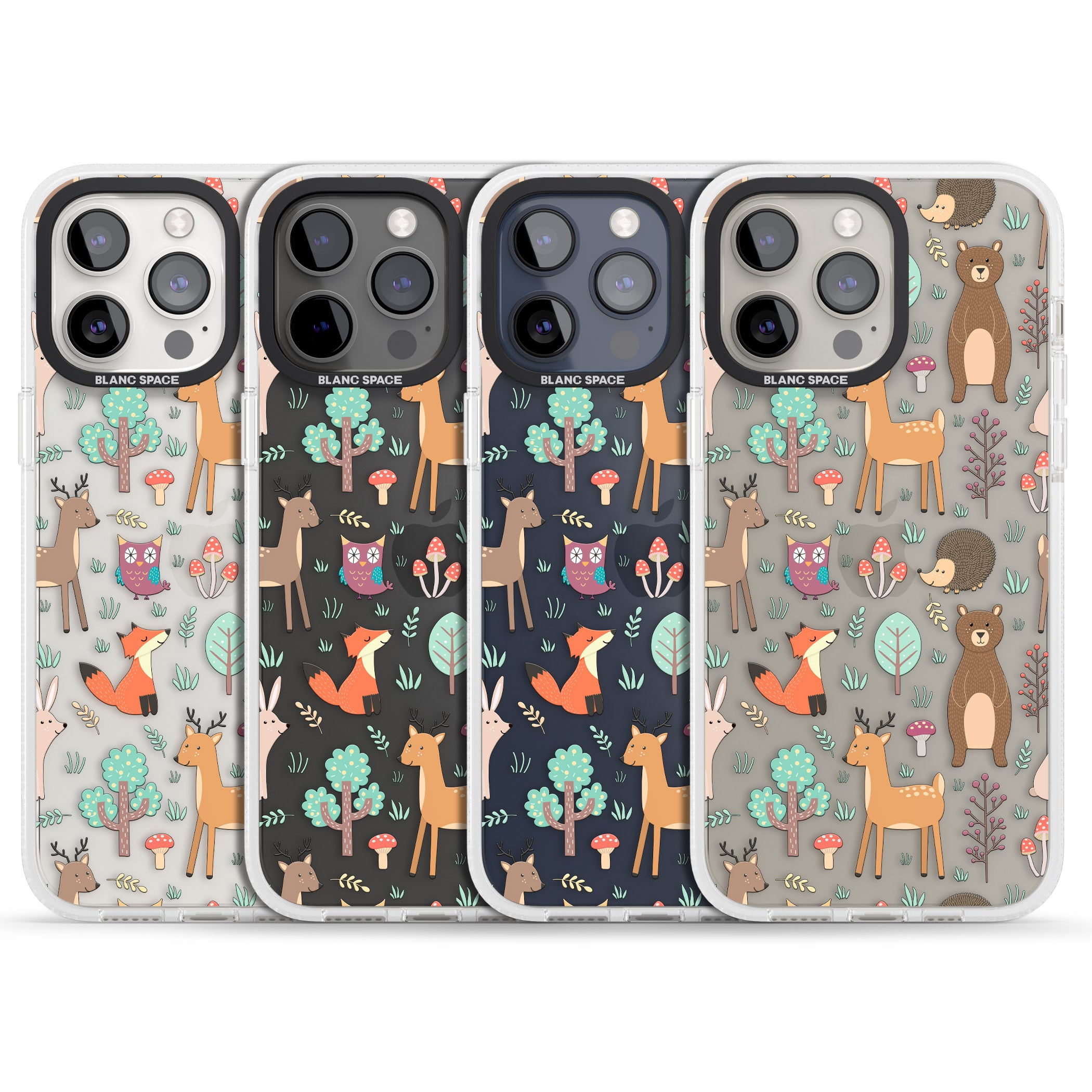 Wildlife Pattern iPhone 15 Pro Max / 15 Pro / 14 Pro Max / 14 Pro / 13 Pro Clear Case Impact Air - Blanc Space