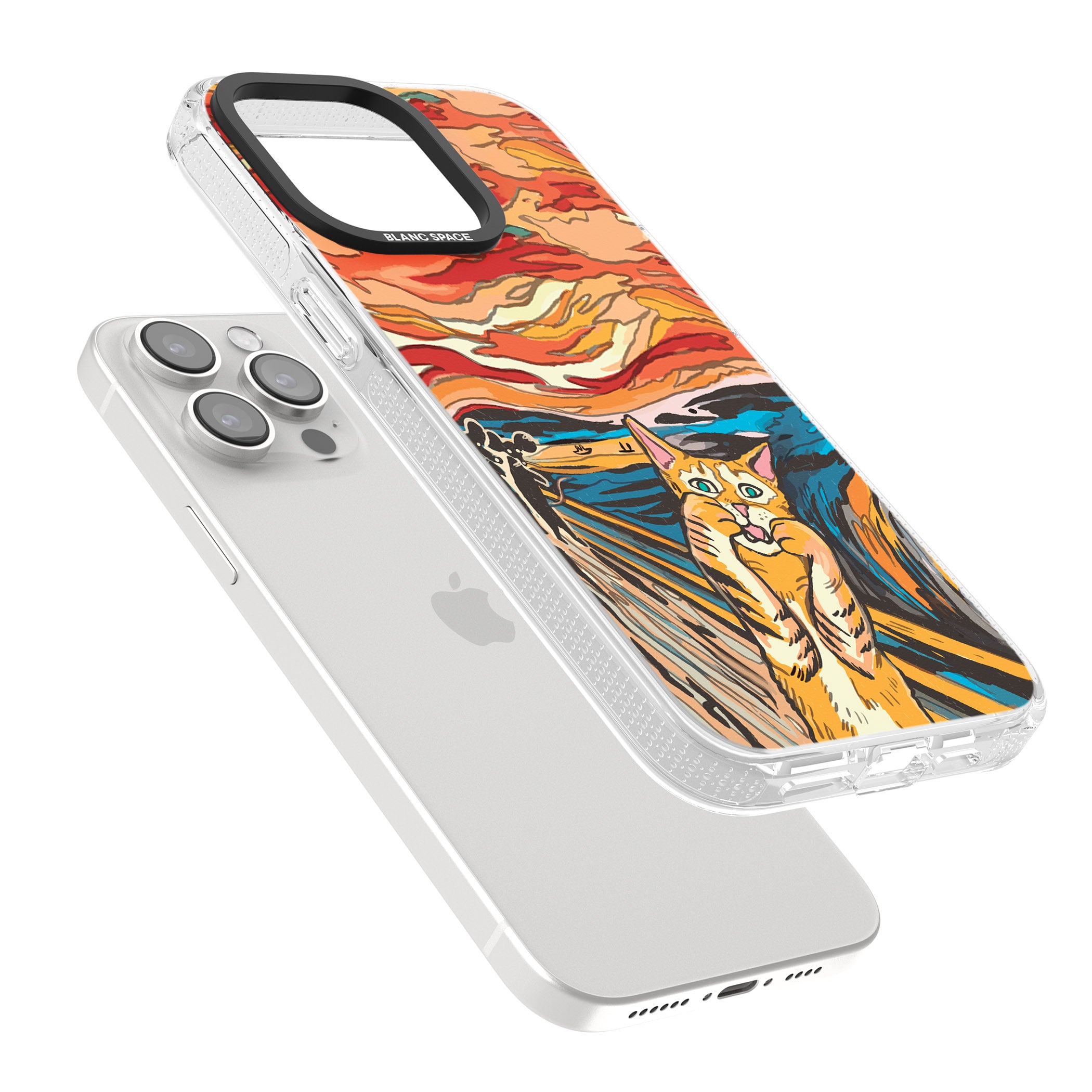 The Meow iPhone 15 Pro Max / 15 Pro / 14 Pro Max / 14 Pro / 13 Pro Clear Case Impact Air - Blanc Space