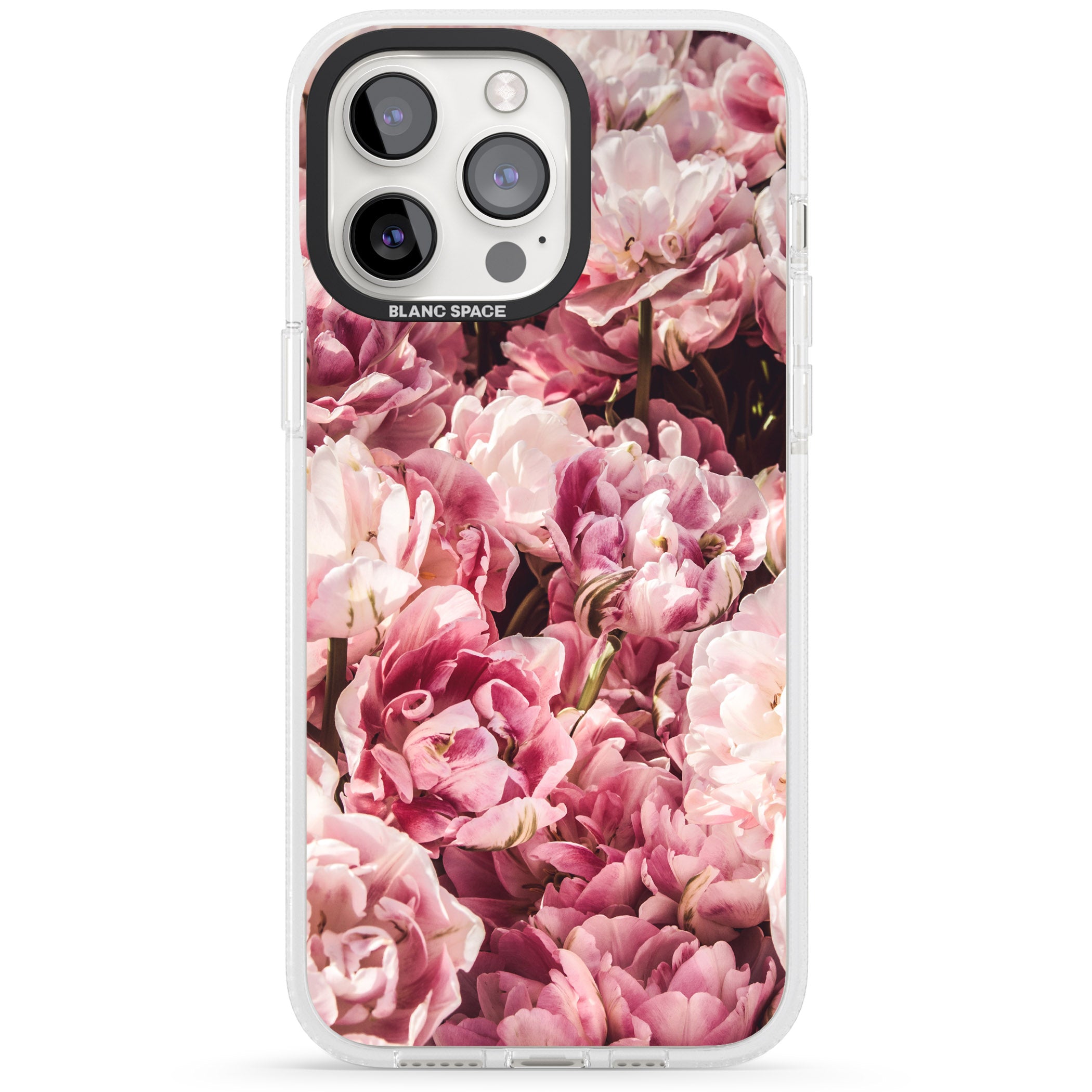 Pink Peonies iPhone 15 Pro Max / 15 Pro / 14 Pro Max / 14 Pro / 13 Pro Clear Case Impact Air - Blanc Space