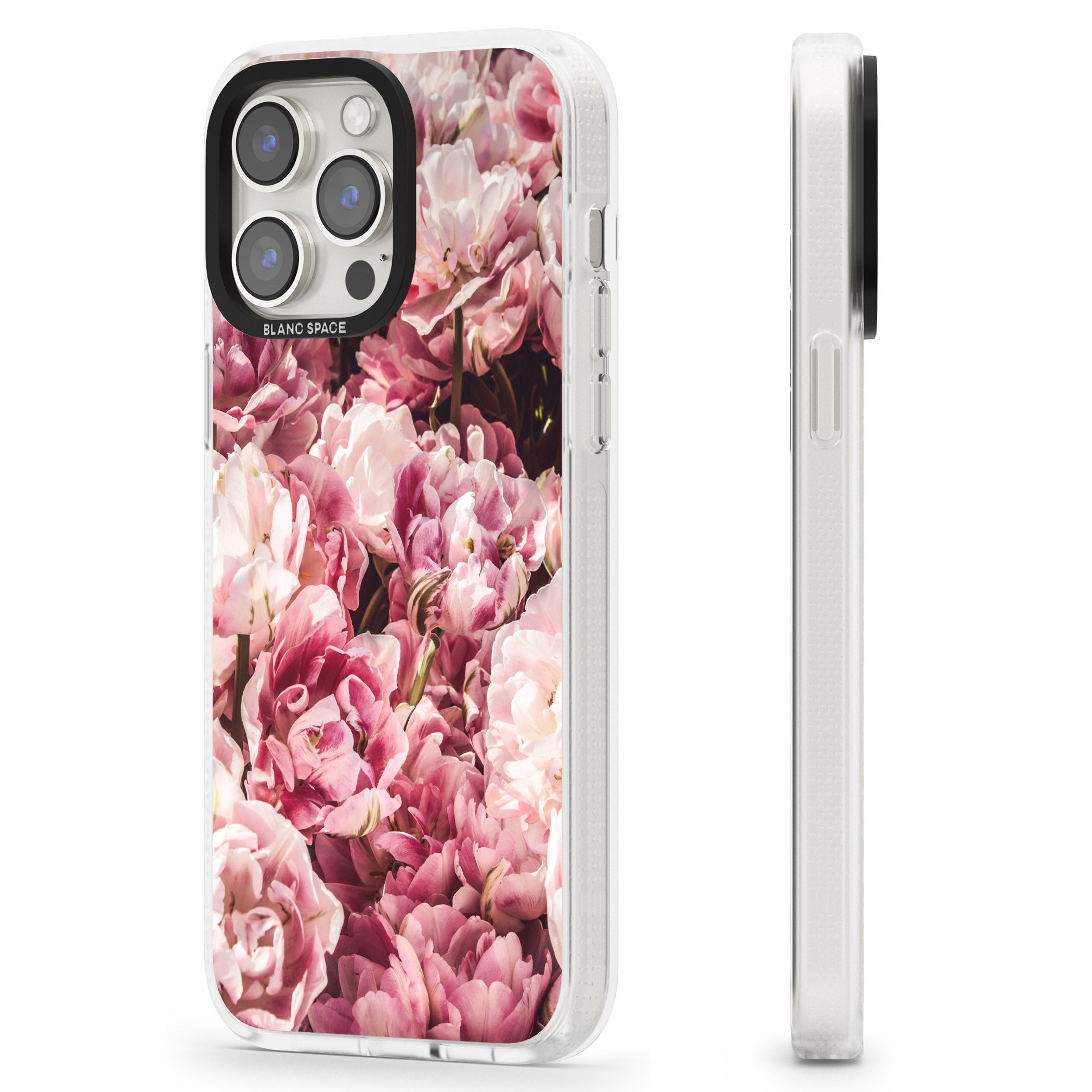 Pink Peonies iPhone 15 Pro Max / 15 Pro / 14 Pro Max / 14 Pro / 13 Pro Clear Case Impact Air - Blanc Space