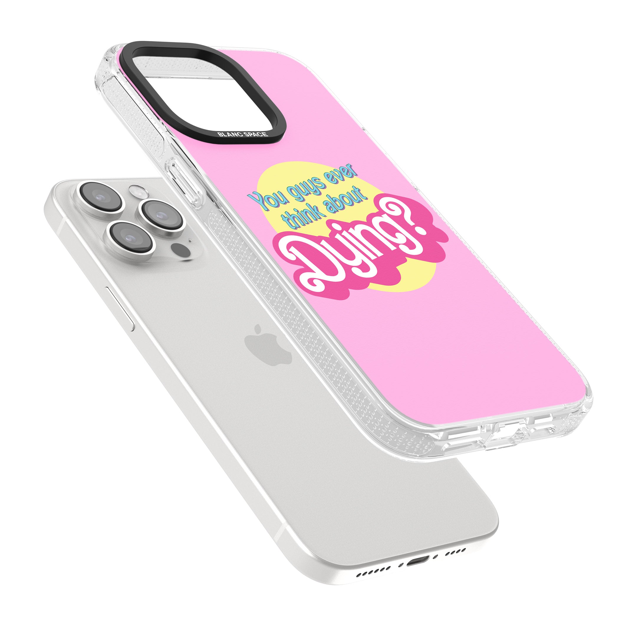 Ever Think About Dying? iPhone 15 Pro Max / 15 Pro / 14 Pro Max / 14 Pro / 13 Pro Clear Case Impact Air - Blanc Space