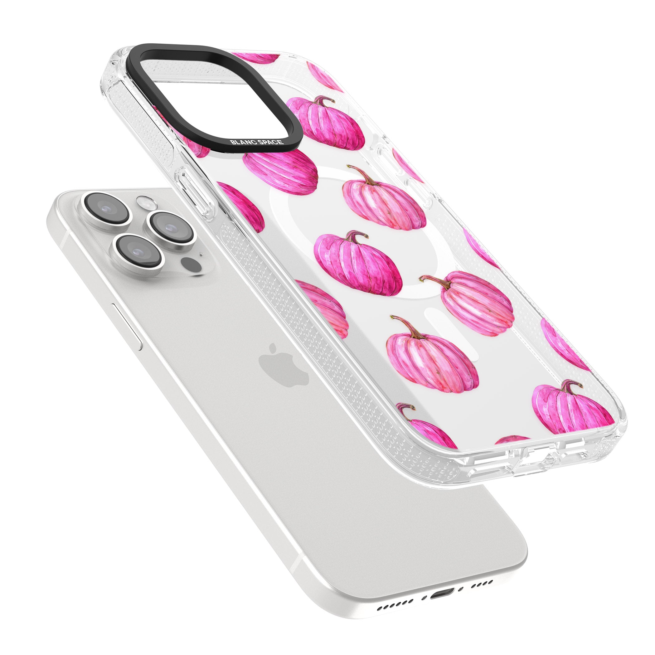 Pink Pumpkins iPhone 15 Pro Max / 15 Pro / 14 Pro Max / 14 Pro / 13 Pro Clear Case Impact Air - Blanc Space