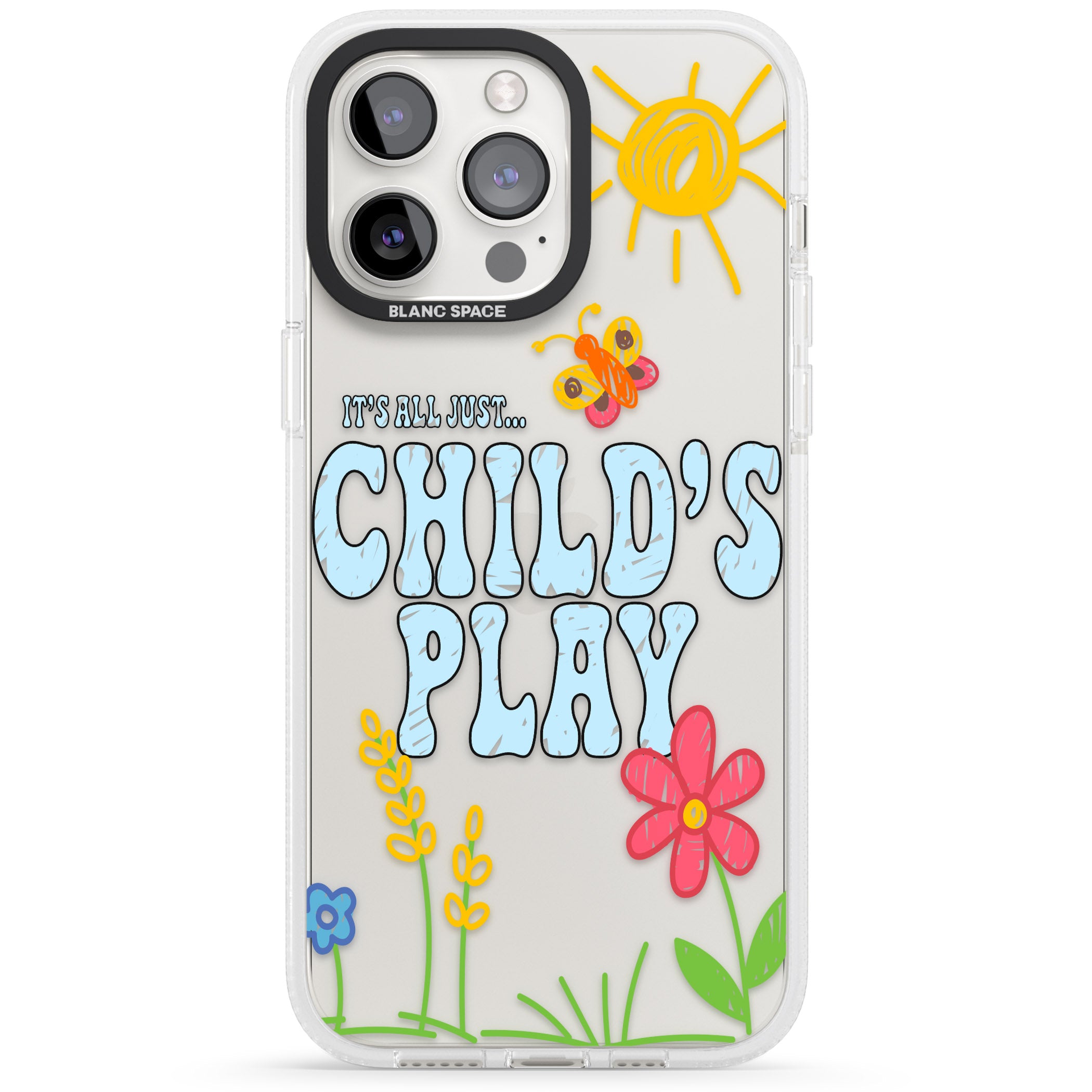 Child's Play iPhone 15 Pro Max / 15 Pro / 14 Pro Max / 14 Pro / 13 Pro Clear Case Impact Air - Blanc Space