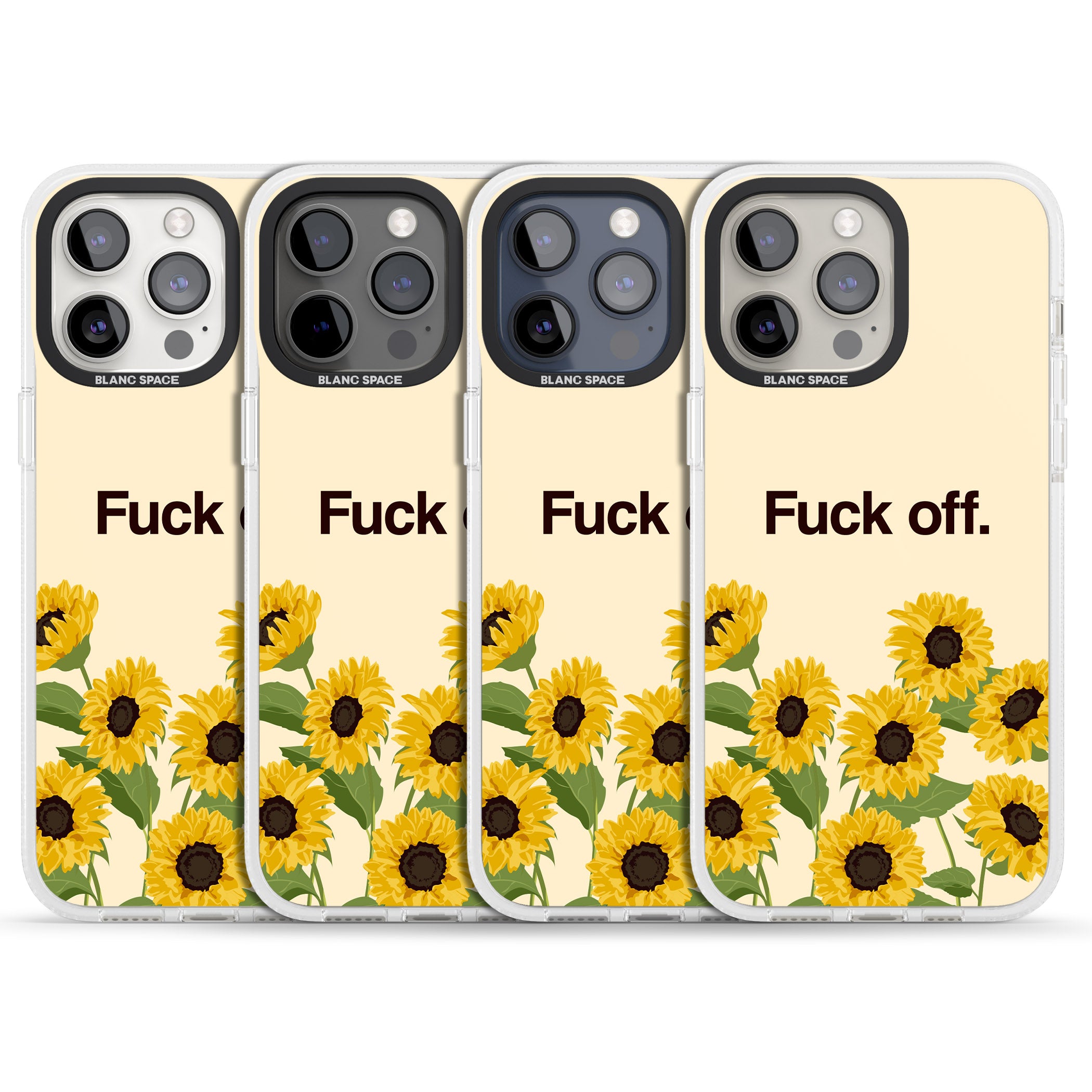 F*ck off iPhone 15 Pro Max / 15 Pro / 14 Pro Max / 14 Pro / 13 Pro Clear Case Impact Air - Blanc Space