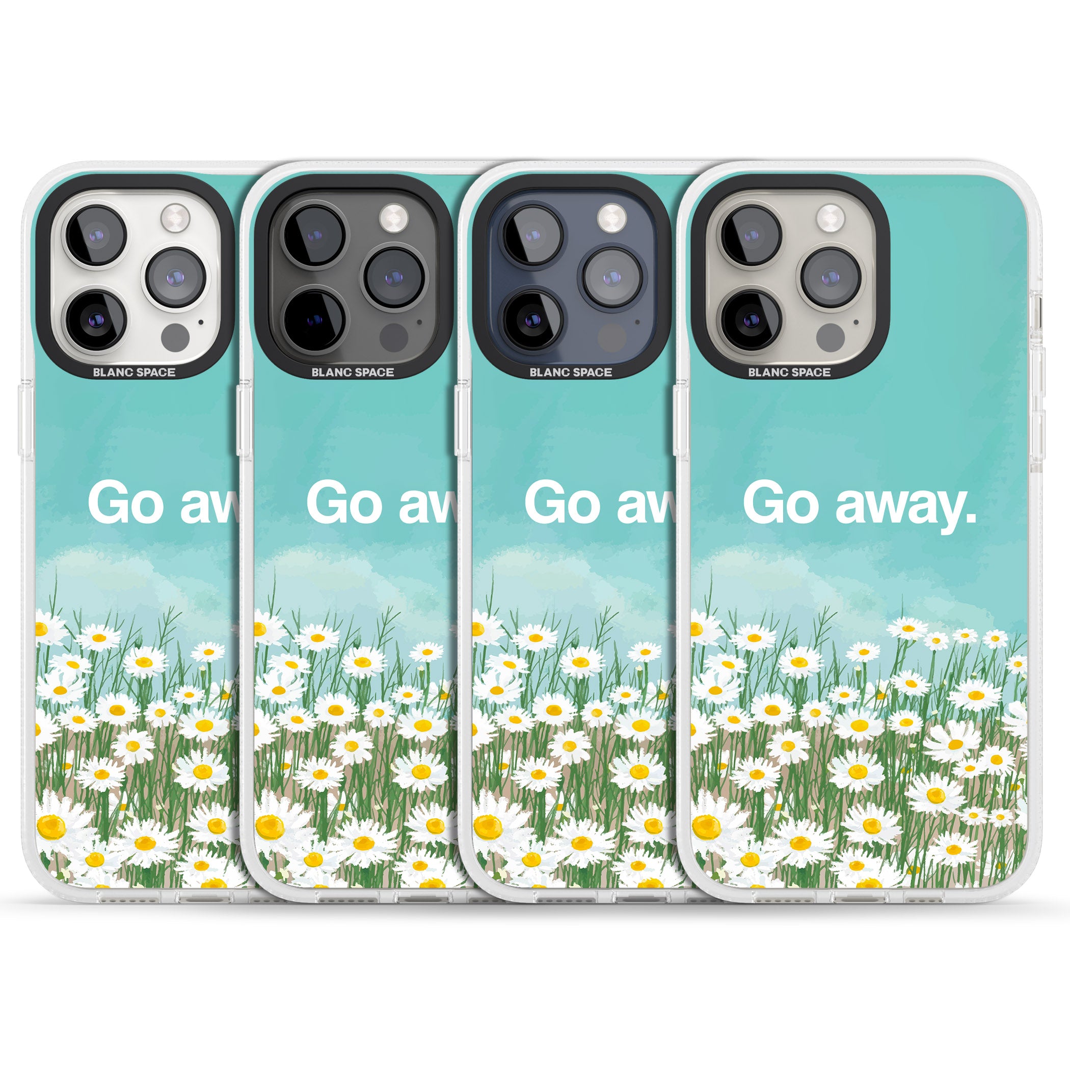 Go away iPhone 15 Pro Max / 15 Pro / 14 Pro Max / 14 Pro / 13 Pro Clear Case Impact Air - Blanc Space