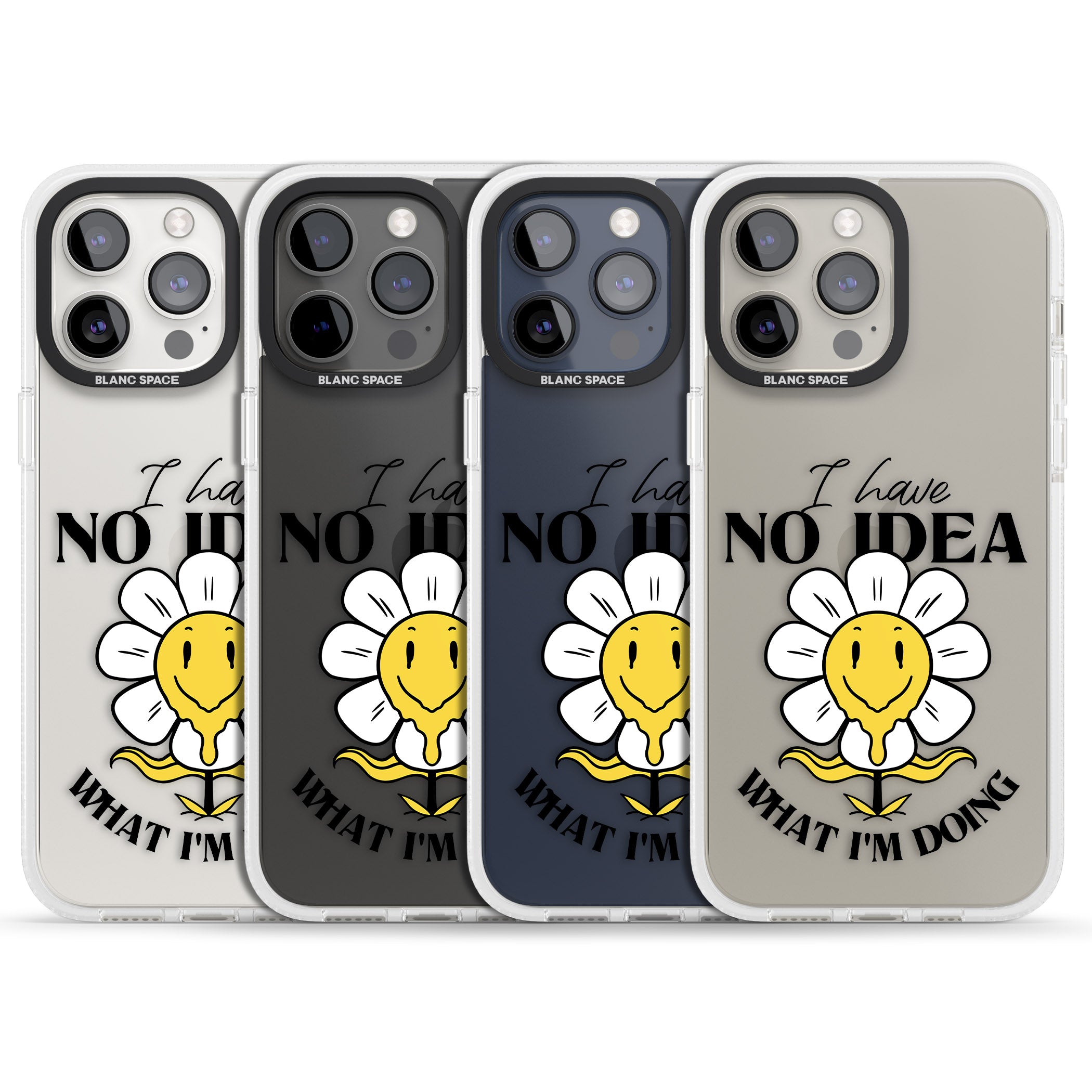 No Idea iPhone 15 Pro Max / 15 Pro / 14 Pro Max / 14 Pro / 13 Pro Clear Case Impact Air - Blanc Space