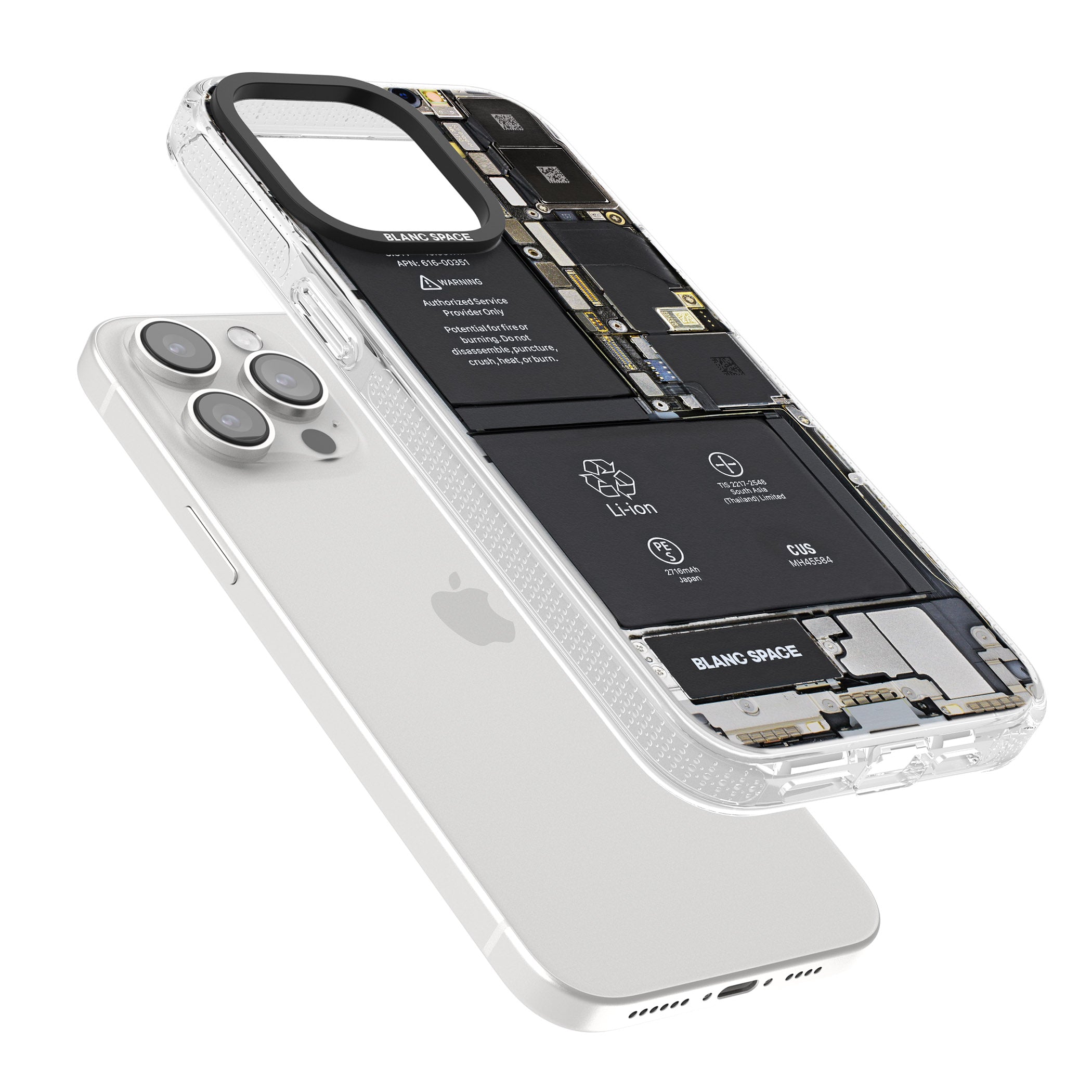 Circuit Board iPhone 15 Pro Max / 15 Pro / 14 Pro Max / 14 Pro / 13 Pro Clear Case Impact Air - Blanc Space