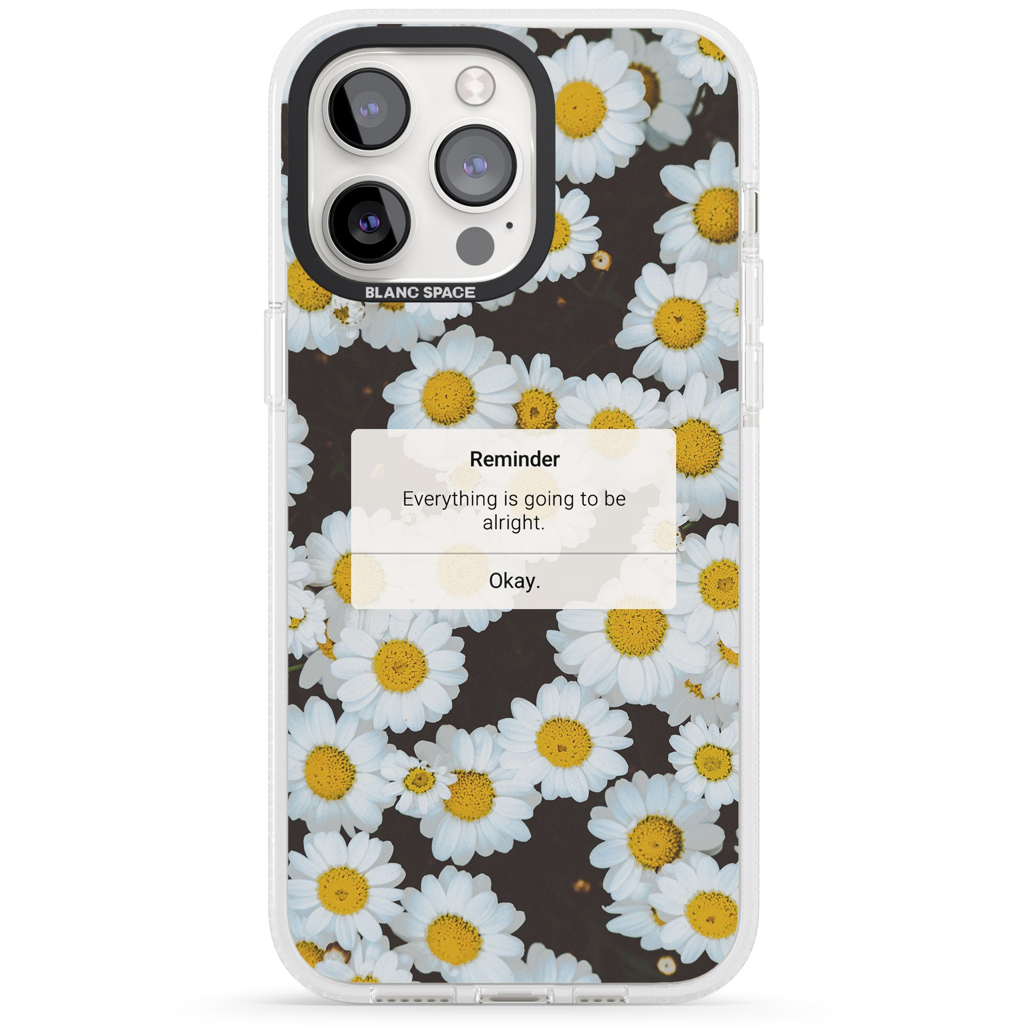 "Everything will be alright" iPhone Reminder iPhone 15 Pro Max / 15 Pro / 14 Pro Max / 14 Pro / 13 Pro Clear Case Impact Air - Blanc Space
