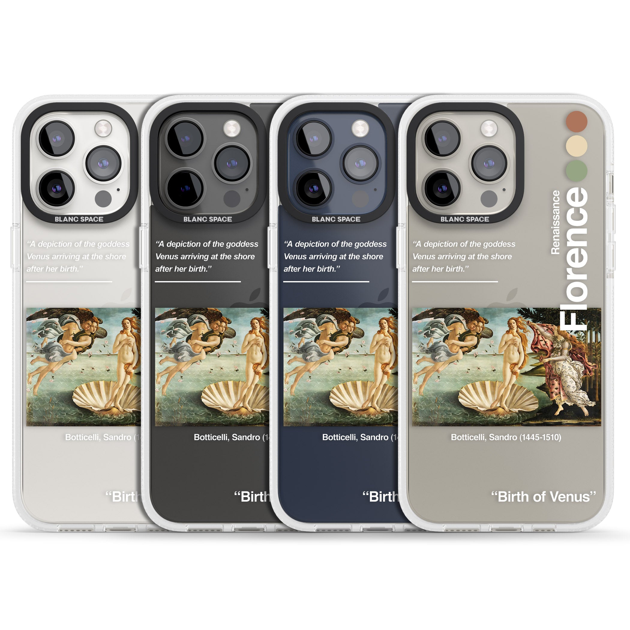 Birth of Venus iPhone 15 Pro Max / 15 Pro / 14 Pro Max / 14 Pro / 13 Pro Clear Case Impact Air - Blanc Space