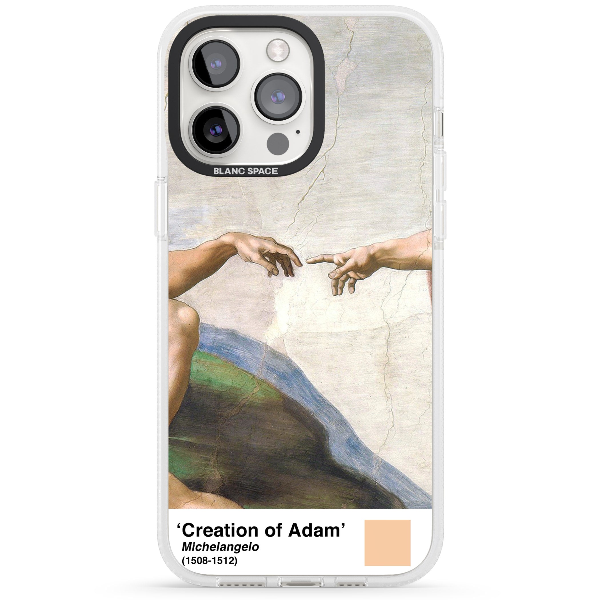 Creation of Adam iPhone 15 Pro Max / 15 Pro / 14 Pro Max / 14 Pro / 13 Pro Clear Case Impact Air - Blanc Space
