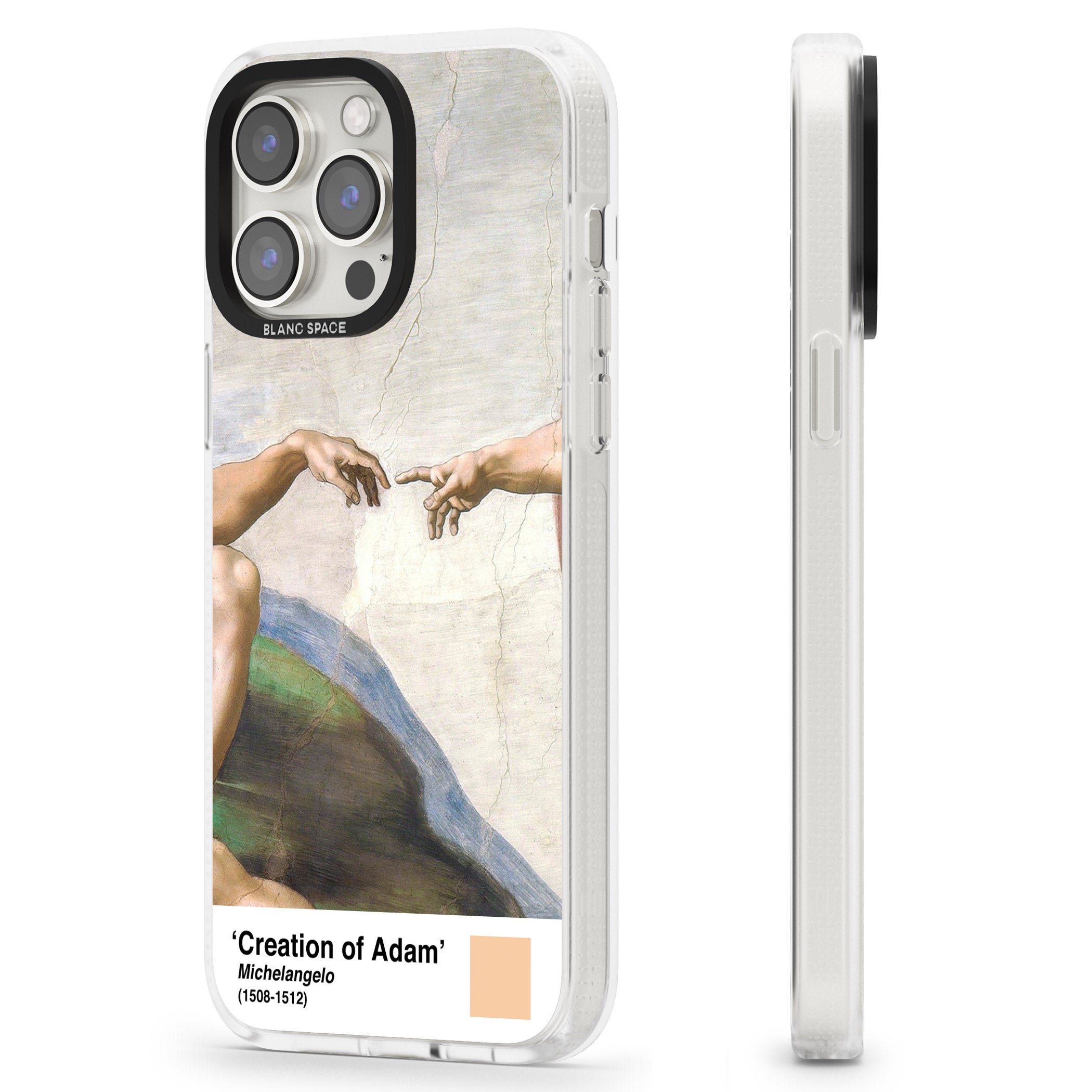 Creation of Adam iPhone 15 Pro Max / 15 Pro / 14 Pro Max / 14 Pro / 13 Pro Clear Case Impact Air - Blanc Space
