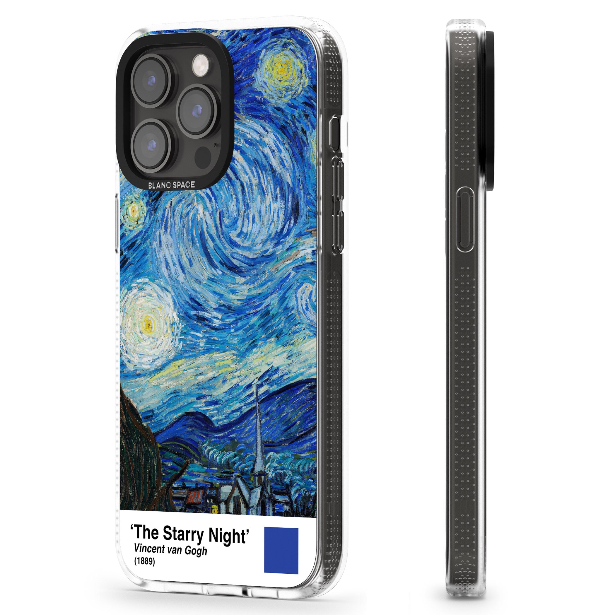 The Starry Night iPhone 15 Pro Max / 15 Pro / 14 Pro Max / 14 Pro / 13 Pro Clear Case Impact Air - Blanc Space