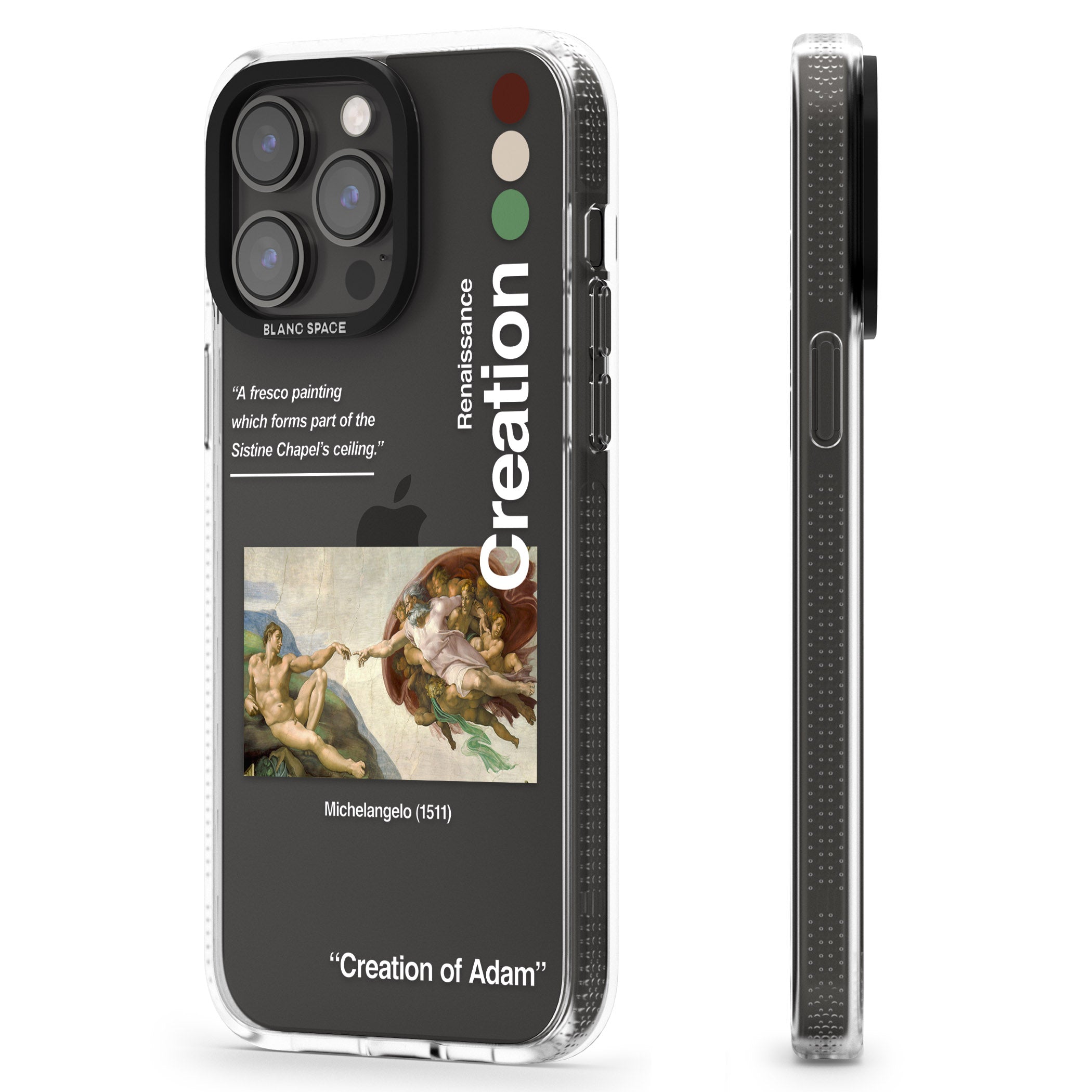 Creation of Adam - Michelangelo iPhone 15 Pro Max / 15 Pro / 14 Pro Max / 14 Pro / 13 Pro Clear Case Impact Air - Blanc Space
