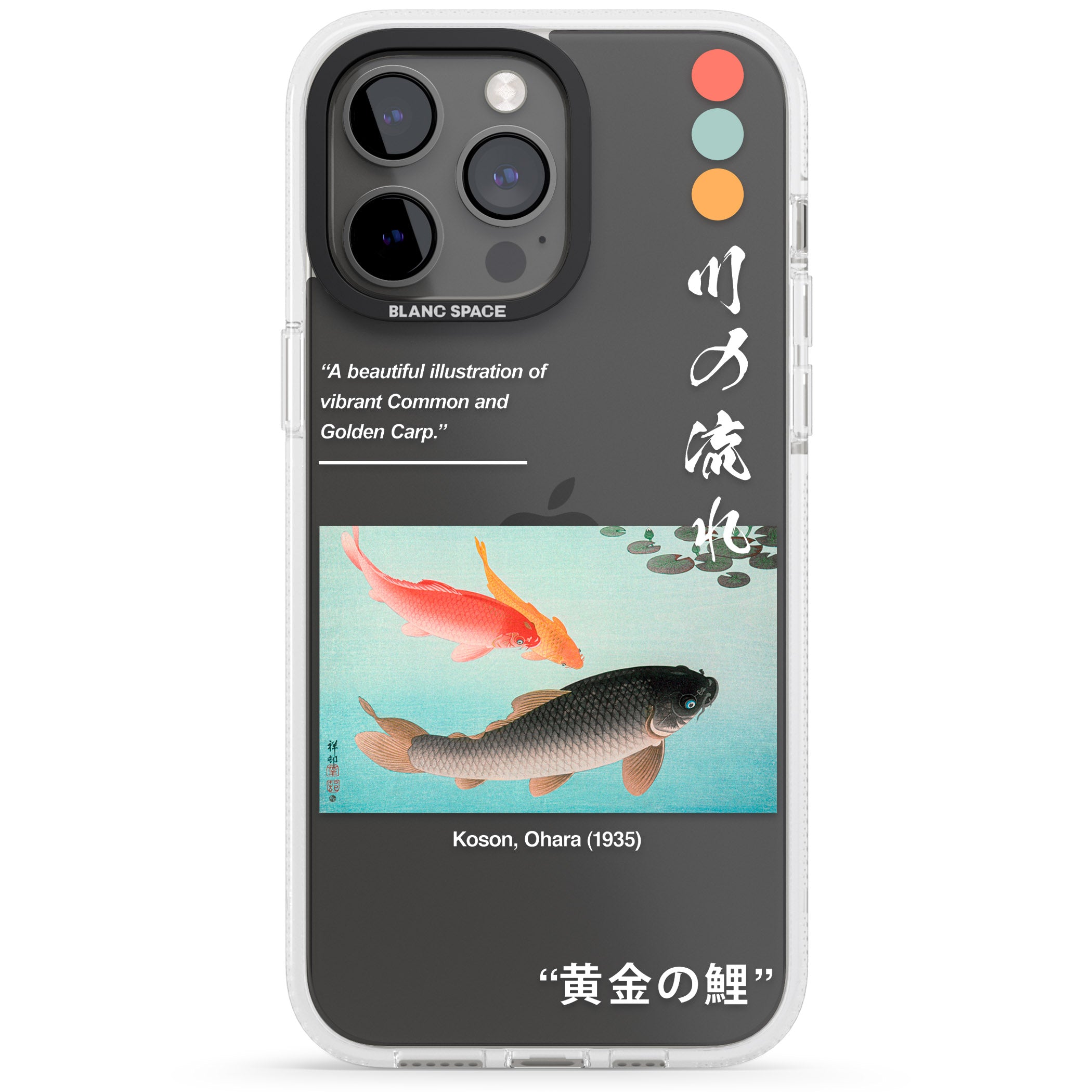 Golden Carp iPhone 15 Pro Max / 15 Pro / 14 Pro Max / 14 Pro / 13 Pro Clear Case Impact Air - Blanc Space