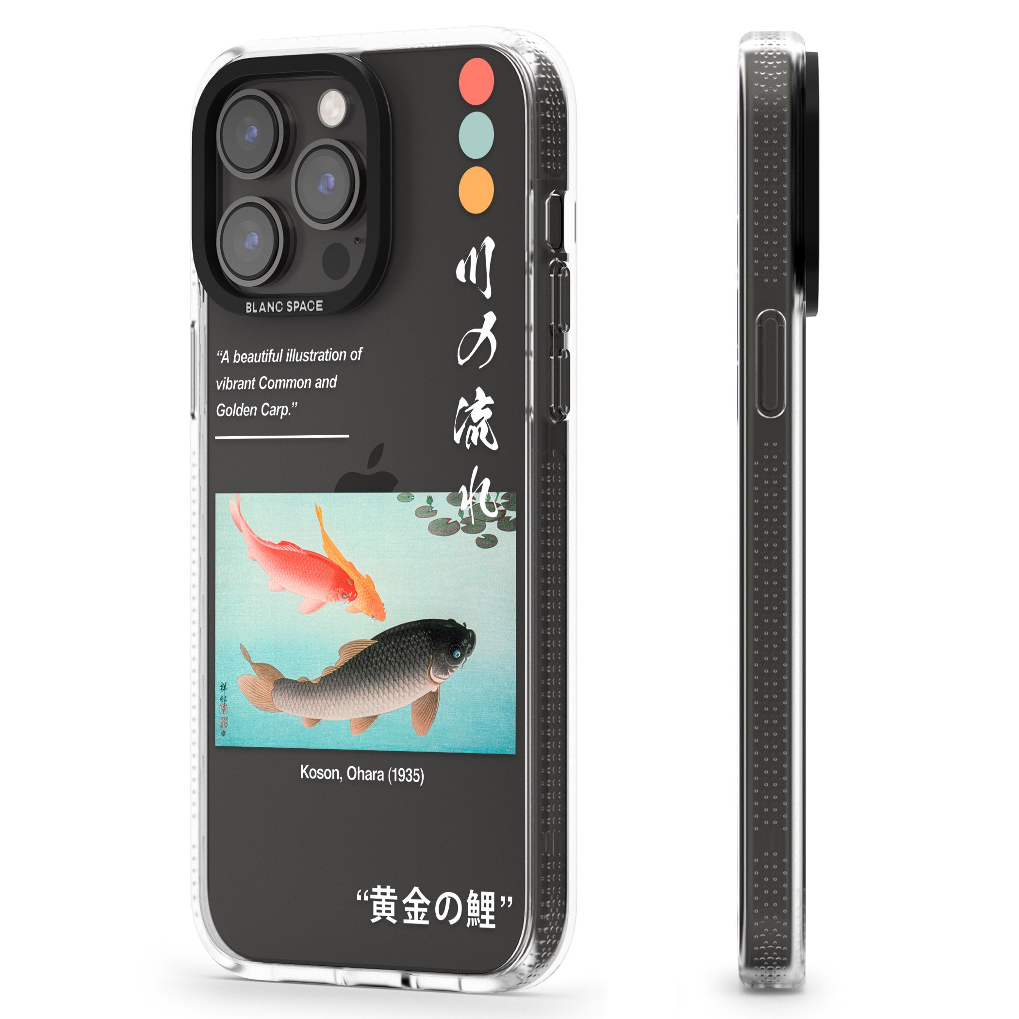 Golden Carp iPhone 15 Pro Max / 15 Pro / 14 Pro Max / 14 Pro / 13 Pro Clear Case Impact Air - Blanc Space