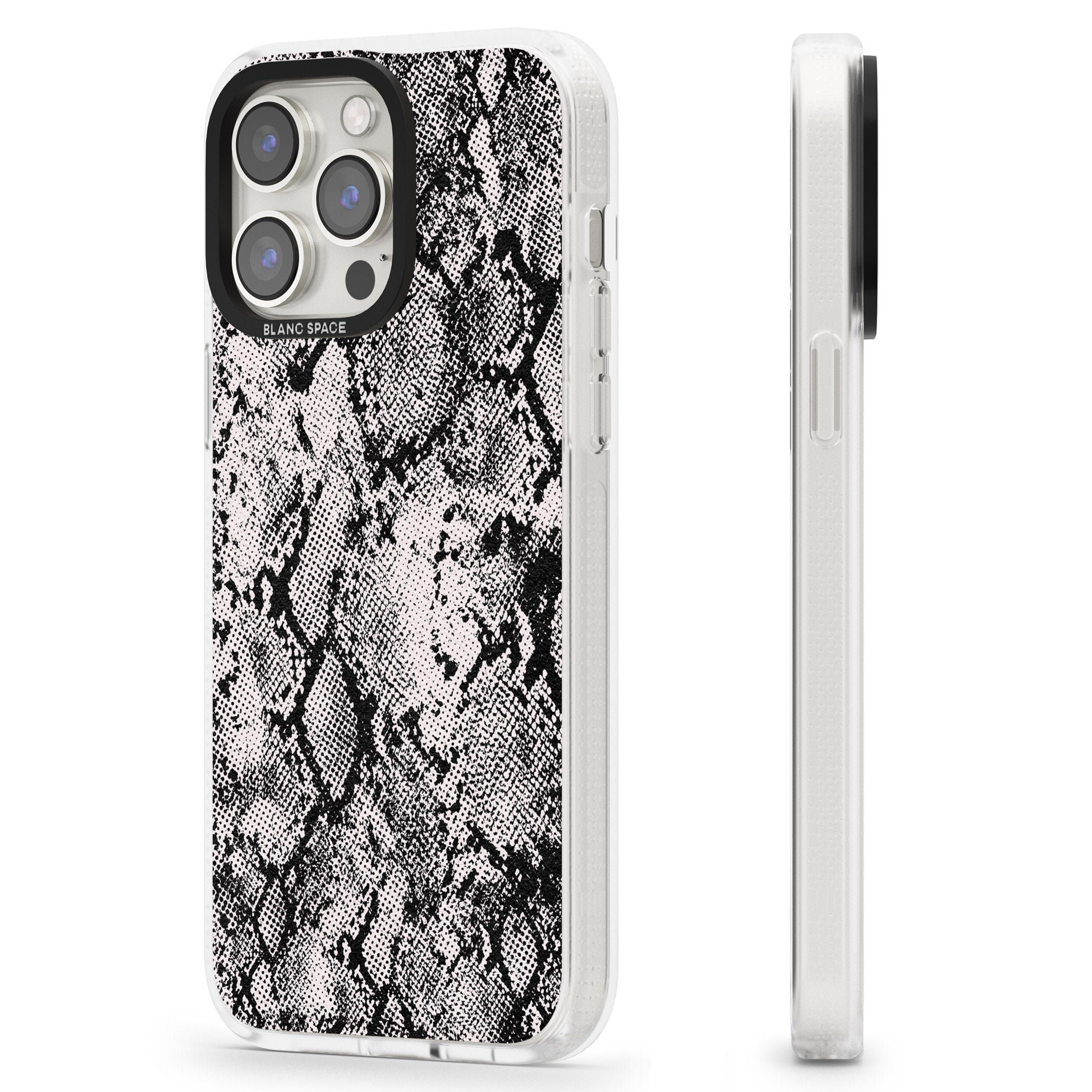 Pastel Snakeskin - Grey iPhone 15 Pro Max / 15 Pro / 14 Pro Max / 14 Pro / 13 Pro Clear Case Impact Air - Blanc Space