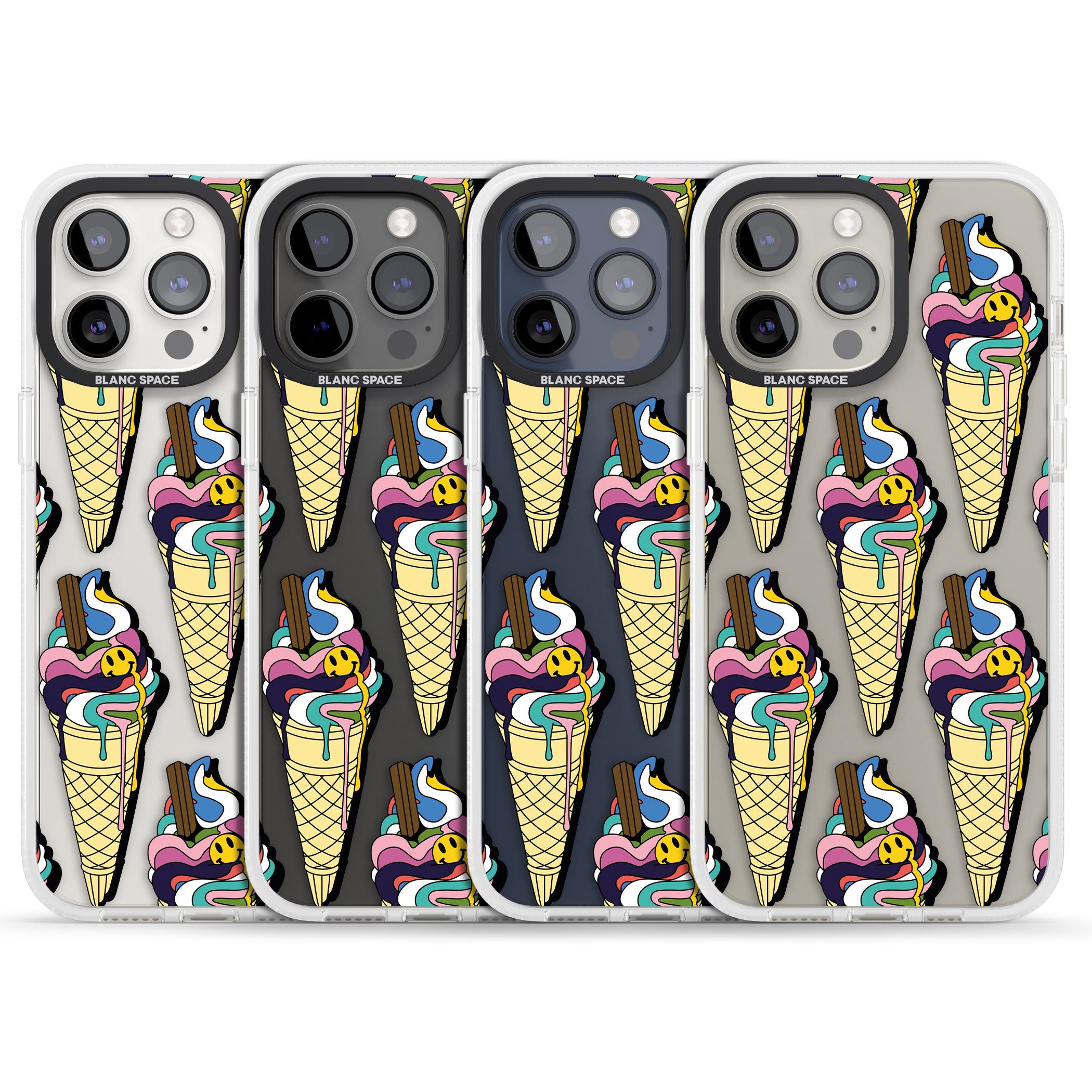 Trip & Drip Ice Cream iPhone 15 Pro Max / 15 Pro / 14 Pro Max / 14 Pro / 13 Pro Clear Case Impact Air - Blanc Space