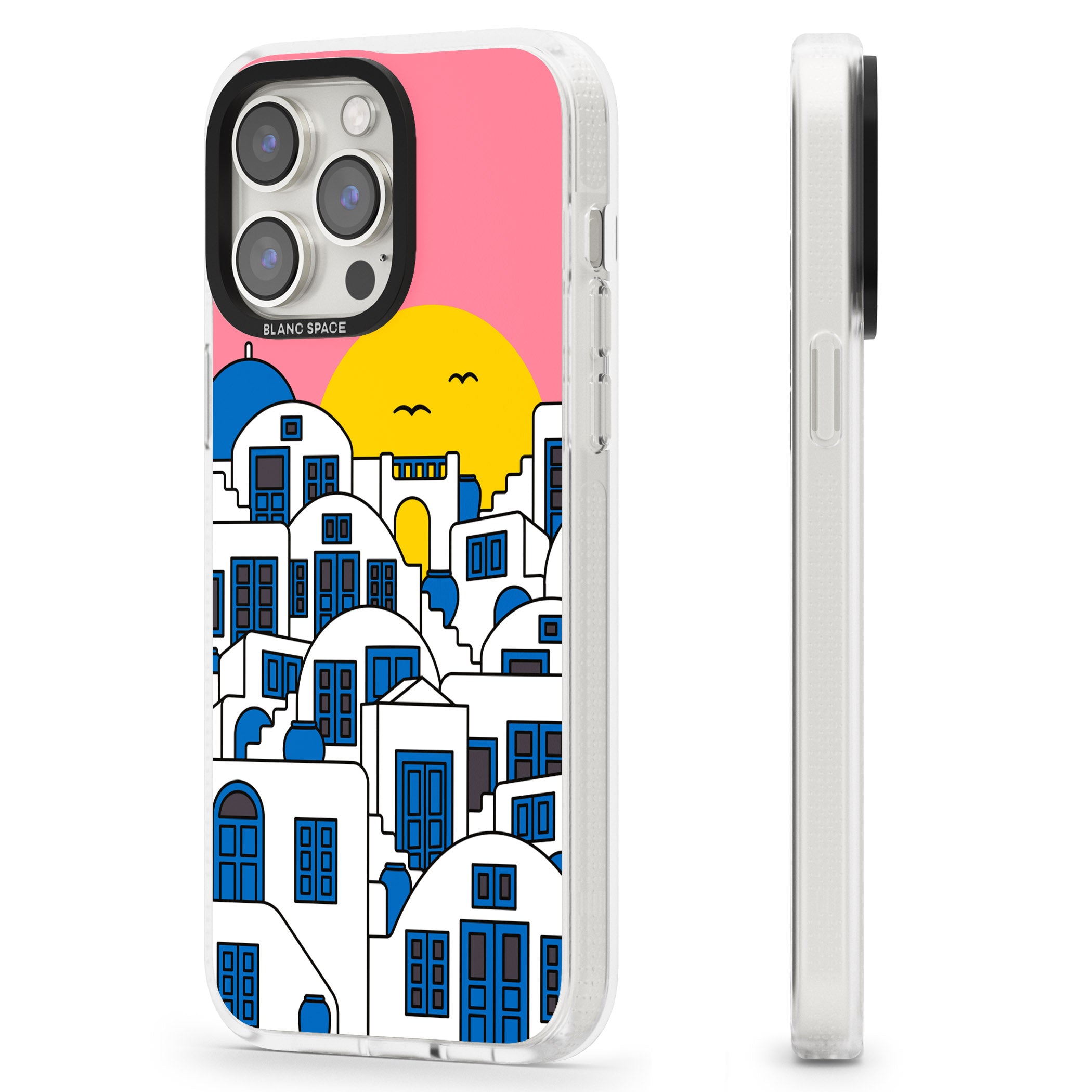 Santorini Sunset iPhone 15 Pro Max / 15 Pro / 14 Pro Max / 14 Pro / 13 Pro Clear Case Impact Air - Blanc Space