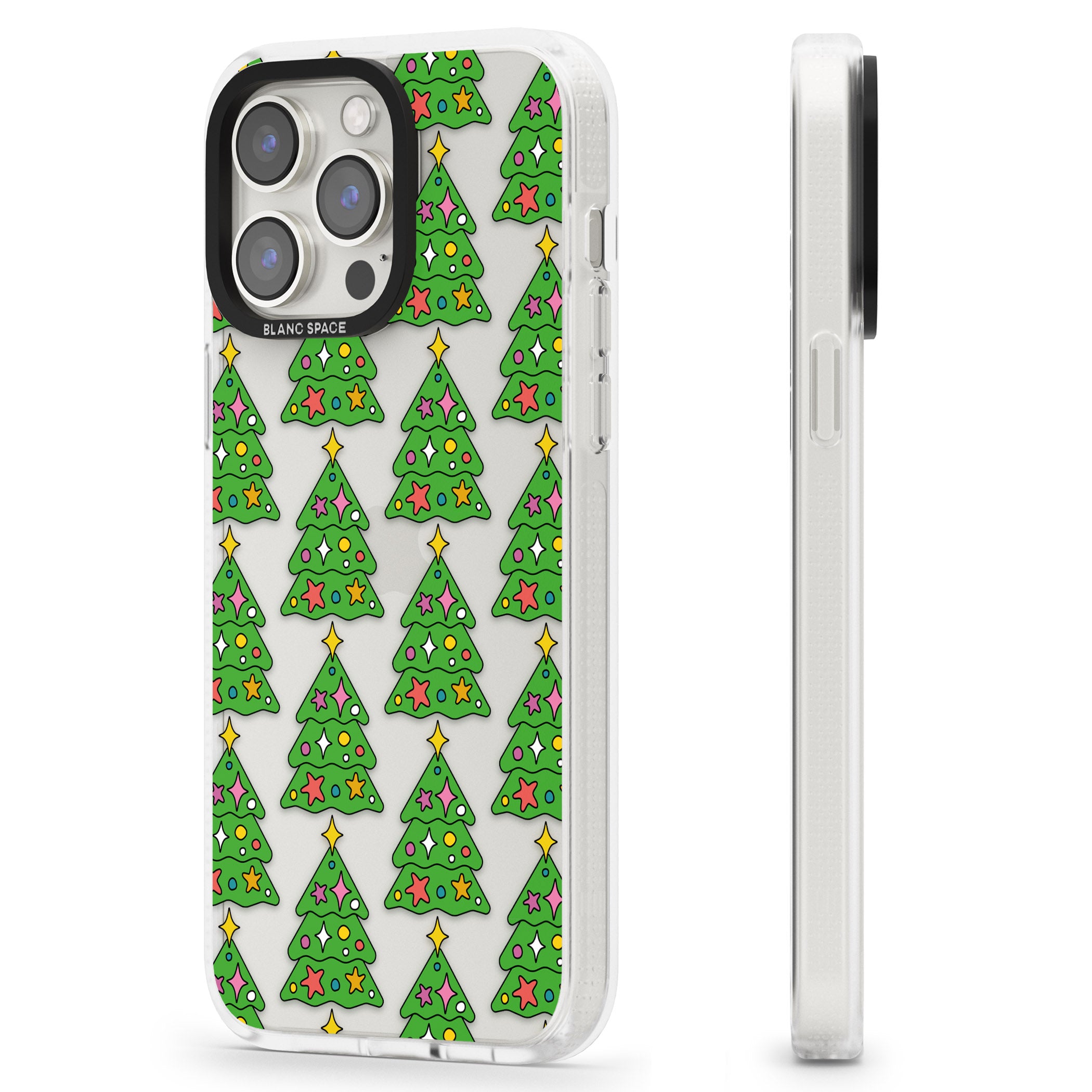Christmas Tree Pattern (Clear) iPhone 15 Pro Max / 15 Pro / 14 Pro Max / 14 Pro / 13 Pro Clear Case Impact Air - Blanc Space