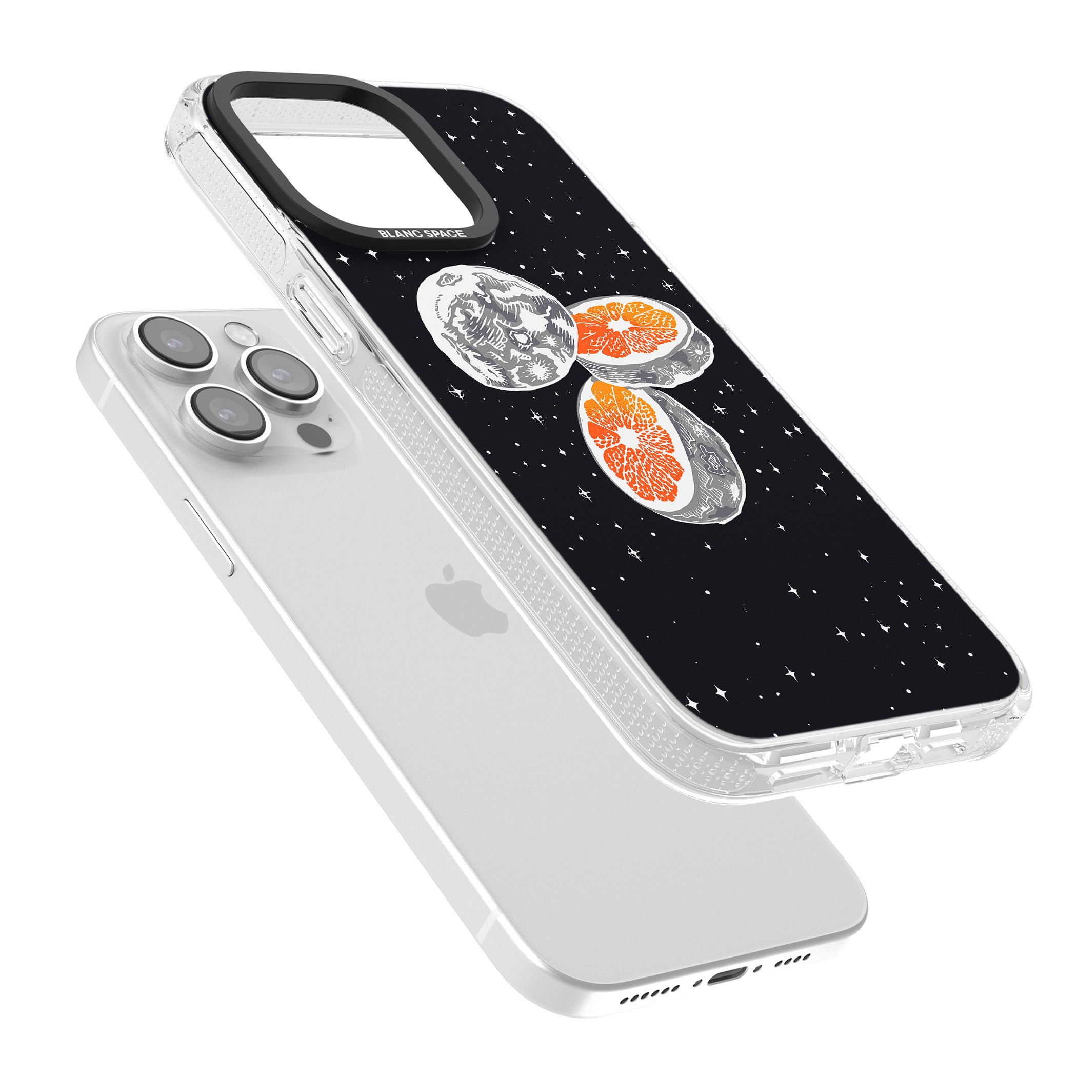 Blood Orange Moon iPhone 15 Pro Max / 15 Pro / 14 Pro Max / 14 Pro / 13 Pro Clear Case Impact Air - Blanc Space