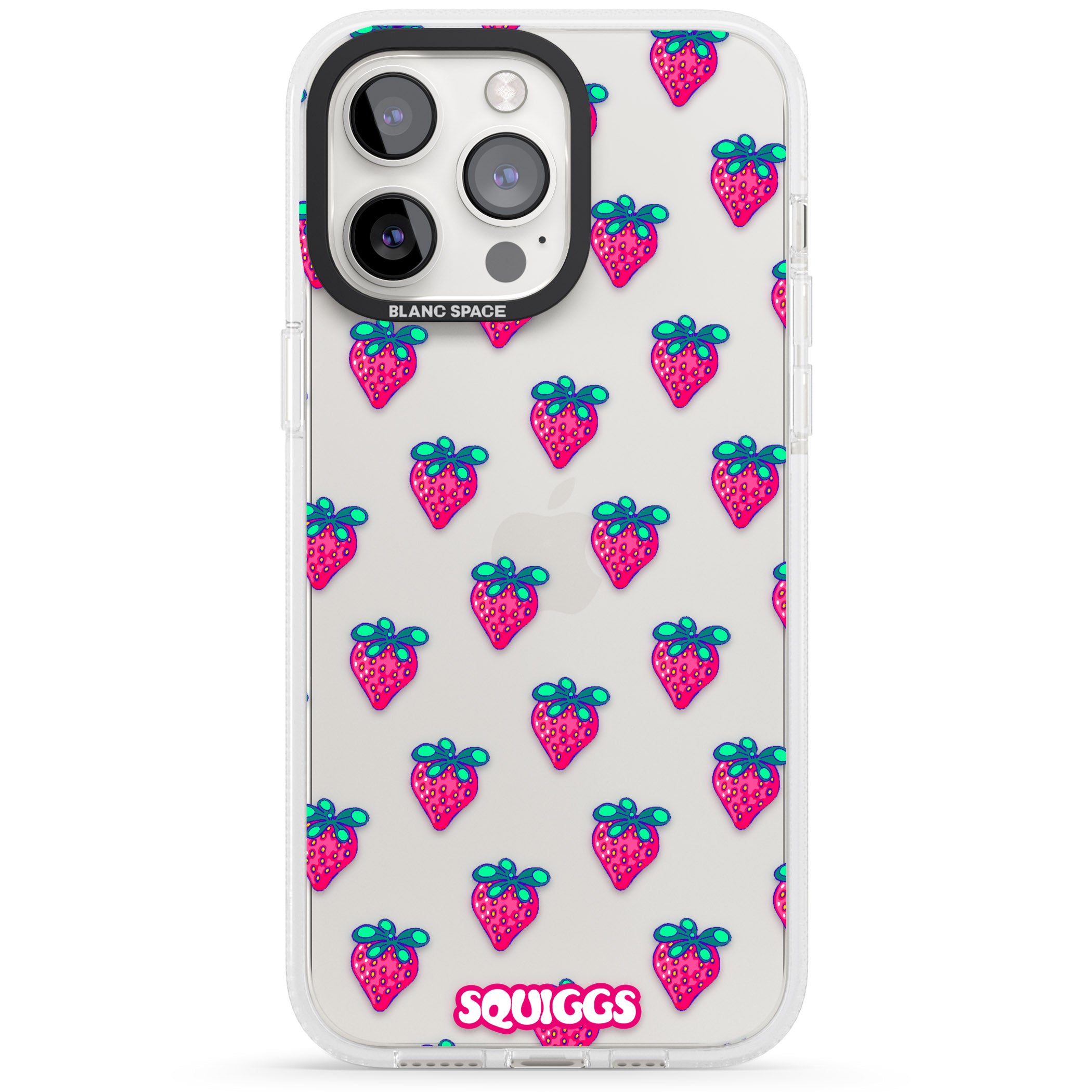 Strawberry Patch iPhone 15 Pro Max / 15 Pro / 14 Pro Max / 14 Pro / 13 Pro Clear Case Impact Air - Blanc Space