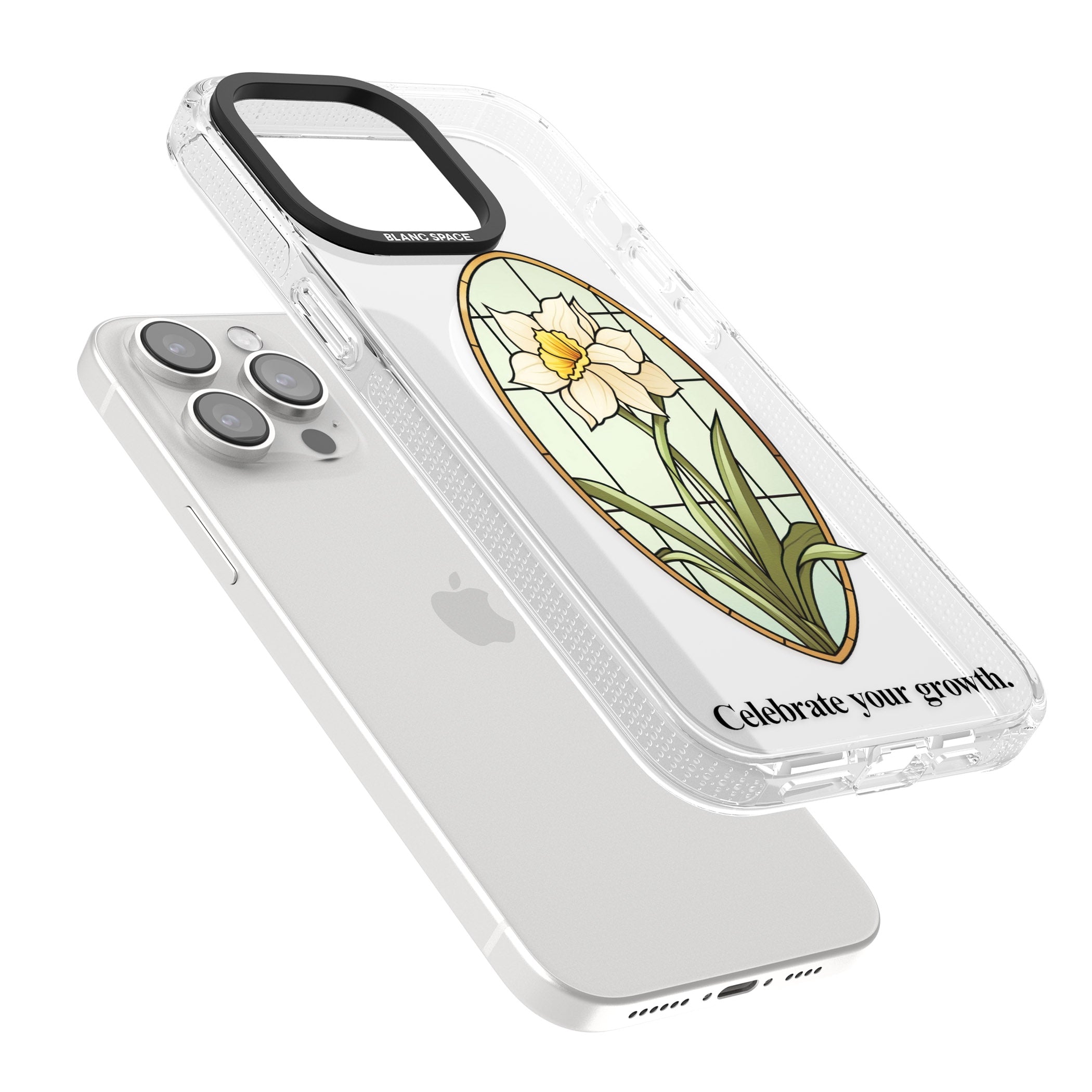 Celebrate your growth iPhone 15 Pro Max / 15 Pro / 14 Pro Max / 14 Pro / 13 Pro Clear Case Impact Air - Blanc Space