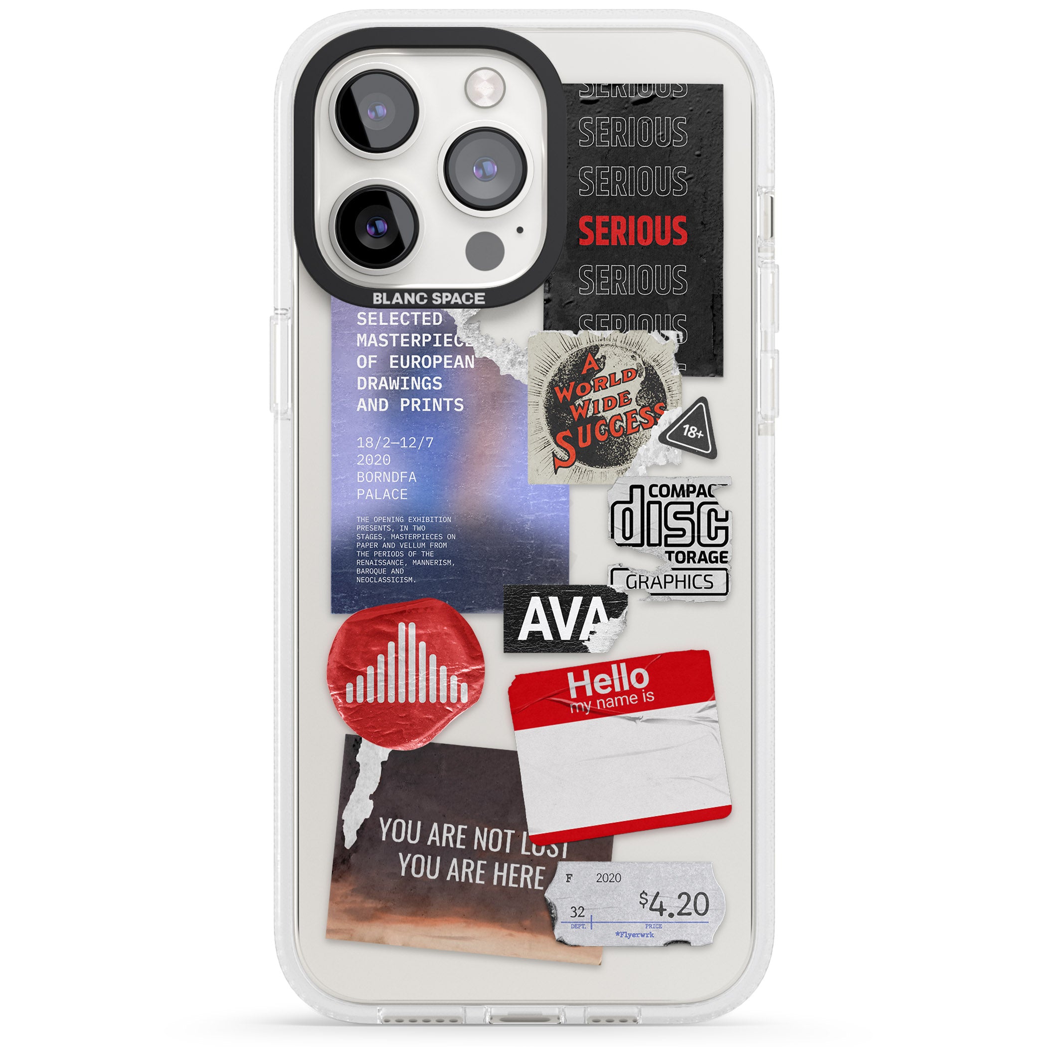 Red & Black Sticker Mix iPhone 15 Pro Max / 15 Pro / 14 Pro Max / 14 Pro / 13 Pro Clear Case Impact Air - Blanc Space