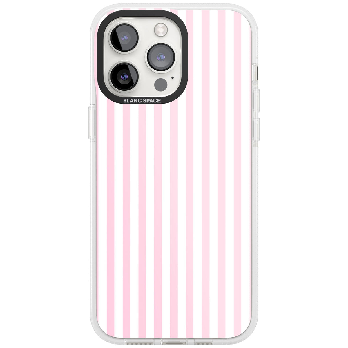 Pink Stripe preppy iPhone case featuring soft pastel pink and white vertical candy stripes iPhone 12 Pro Max / iPhone 13 Pro / iPhone 13 Pro Max / iPhone 14 Pro / iPhone 14 Pro Max / iPhone 15 Pro Max Impact Air Phone Case front