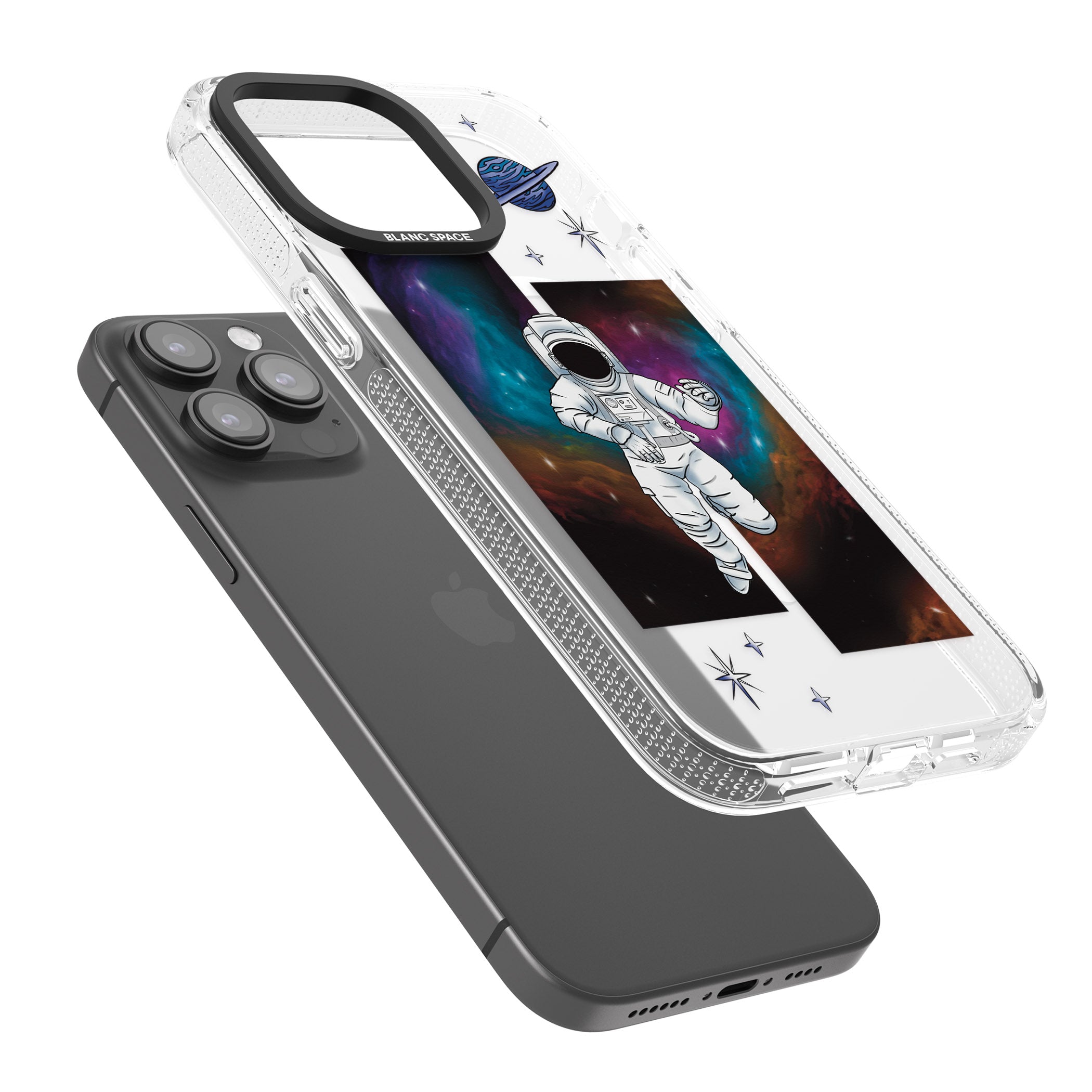 Escape The Nebula iPhone 15 Pro Max / 15 Pro / 14 Pro Max / 14 Pro / 13 Pro Clear Case Impact Air - Blanc Space