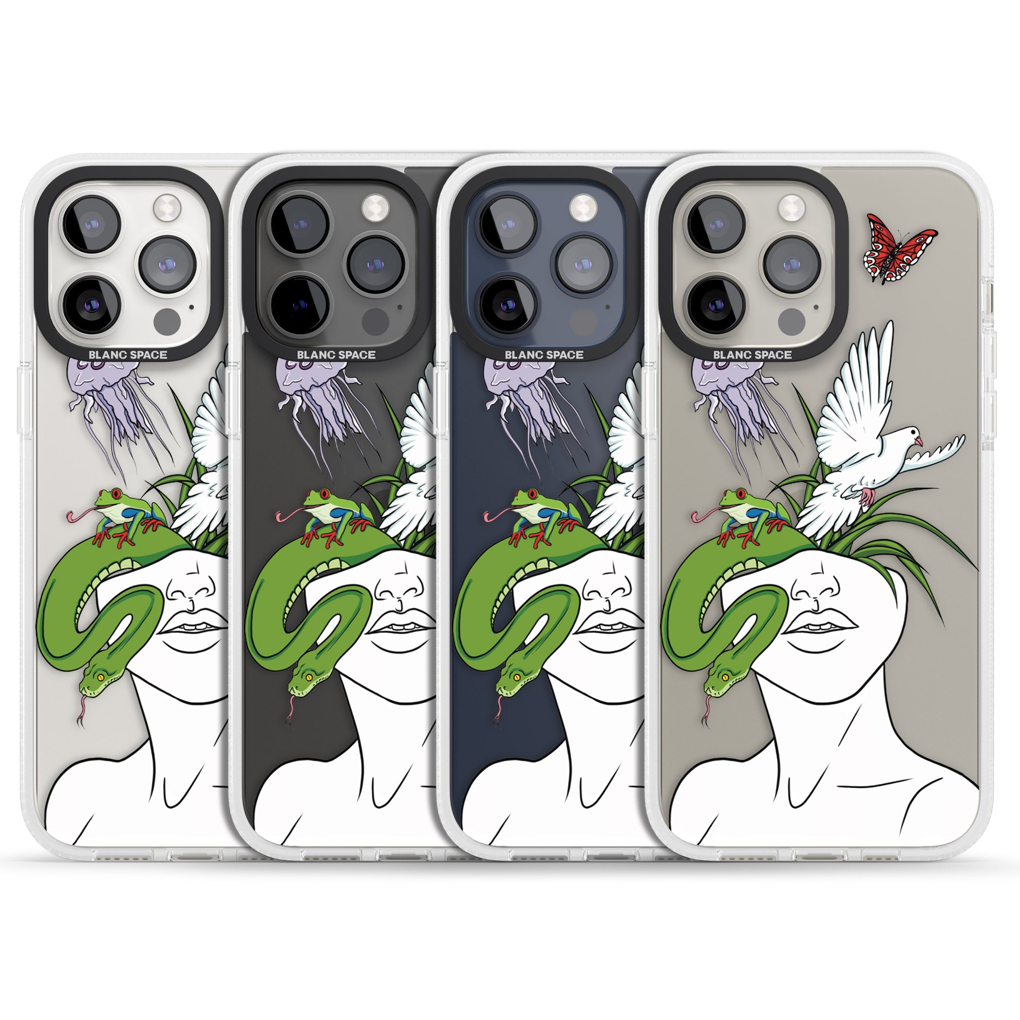 Wild Thoughts iPhone 15 Pro Max / 15 Pro / 14 Pro Max / 14 Pro / 13 Pro Clear Case Impact Air - Blanc Space