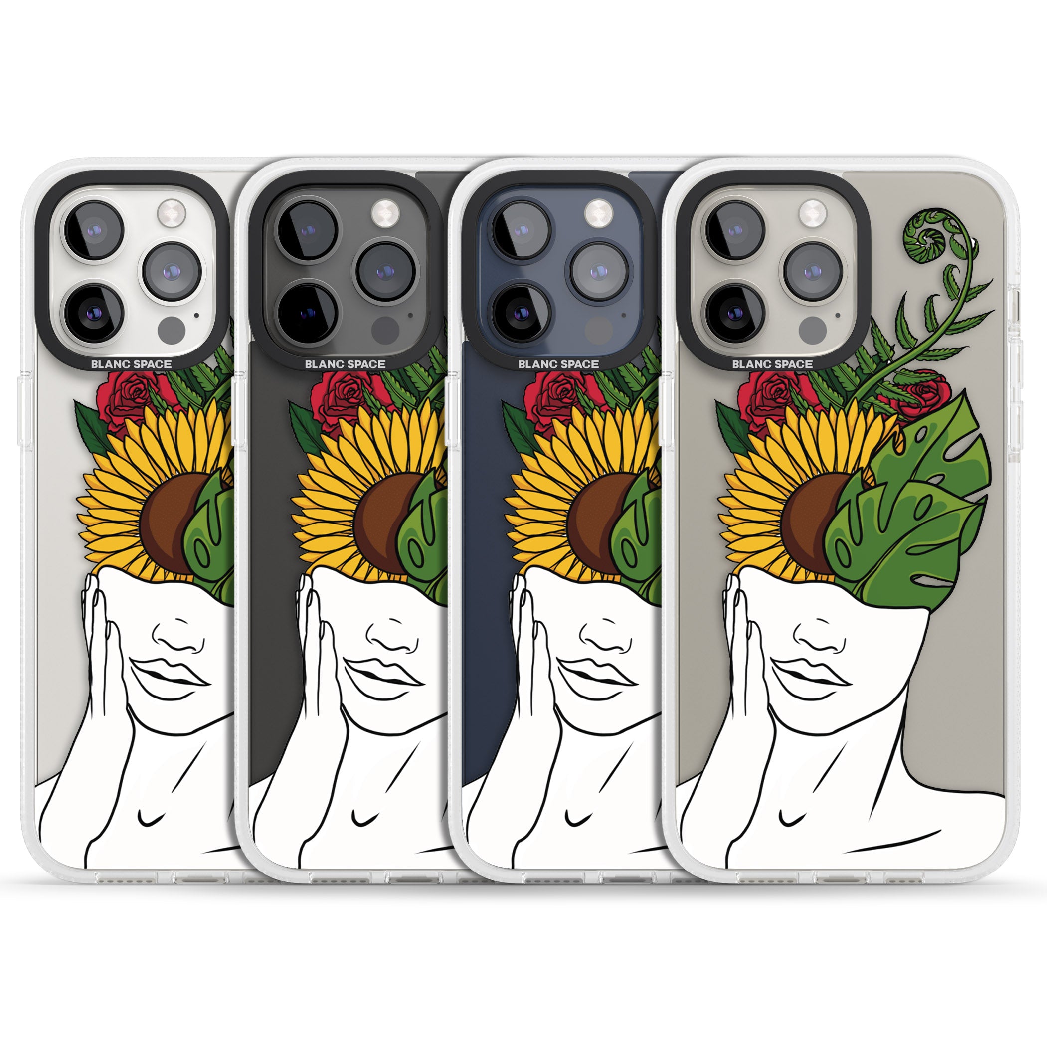 Let The Mind Flourish iPhone 15 Pro Max / 15 Pro / 14 Pro Max / 14 Pro / 13 Pro Clear Case Impact Air - Blanc Space