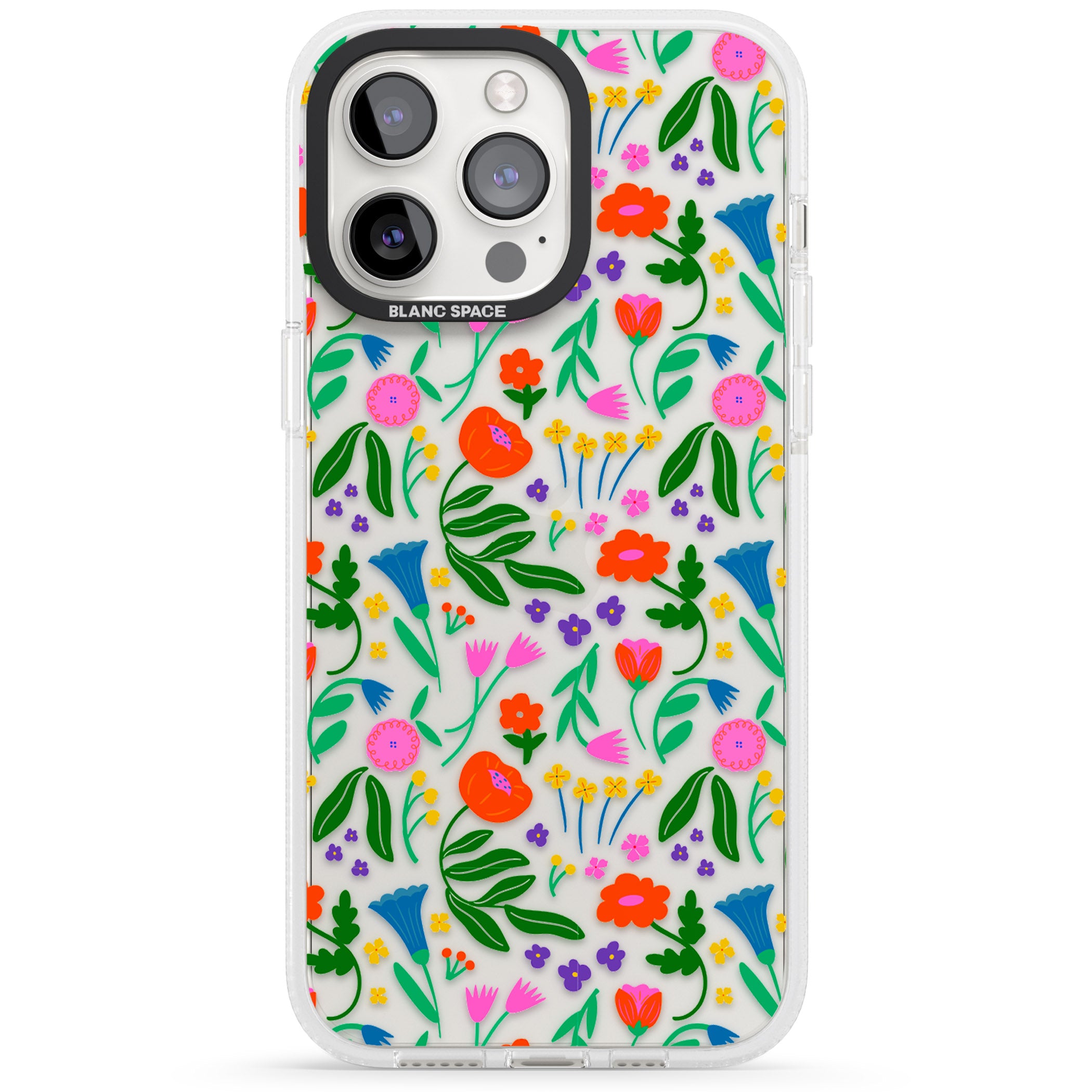 Summer Floral Fiesta iPhone 15 Pro Max / 15 Pro / 14 Pro Max / 14 Pro / 13 Pro Clear Case Impact Air - Blanc Space