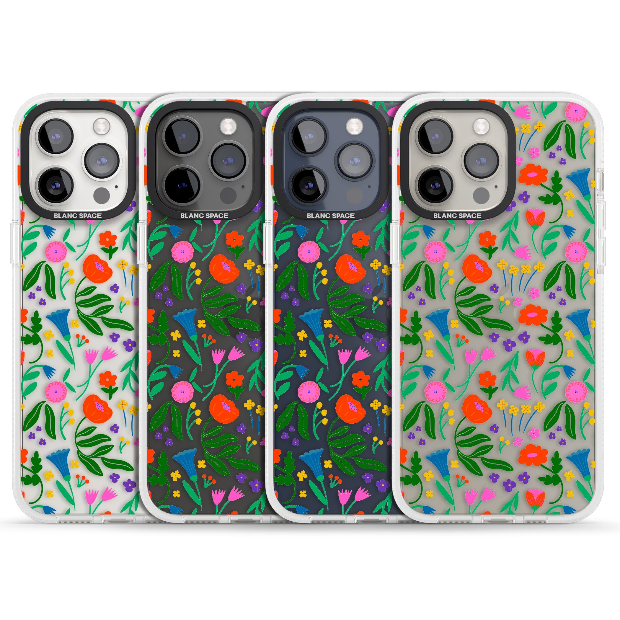 Summer Floral Fiesta iPhone 15 Pro Max / 15 Pro / 14 Pro Max / 14 Pro / 13 Pro Clear Case Impact Air - Blanc Space