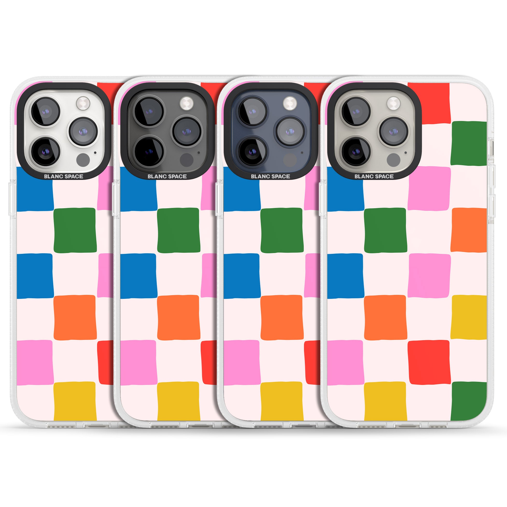 Colour Checked iPhone 15 Pro Max / 15 Pro / 14 Pro Max / 14 Pro / 13 Pro Clear Case Impact Air - Blanc Space