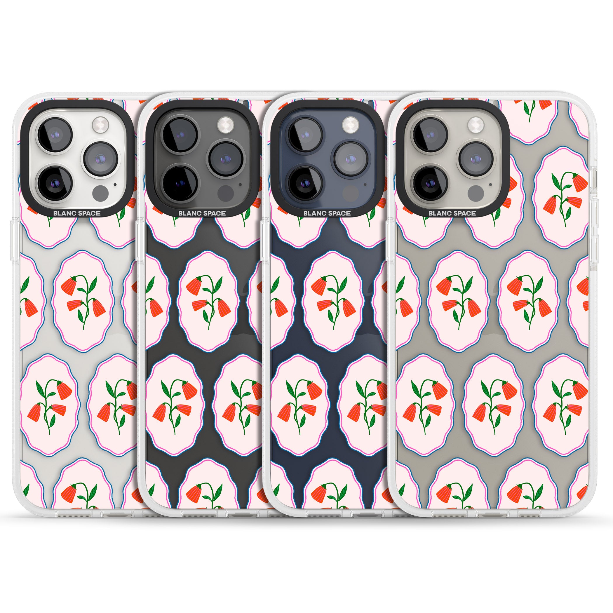 Rose Stamps iPhone 15 Pro Max / 15 Pro / 14 Pro Max / 14 Pro / 13 Pro Clear Case Impact Air - Blanc Space