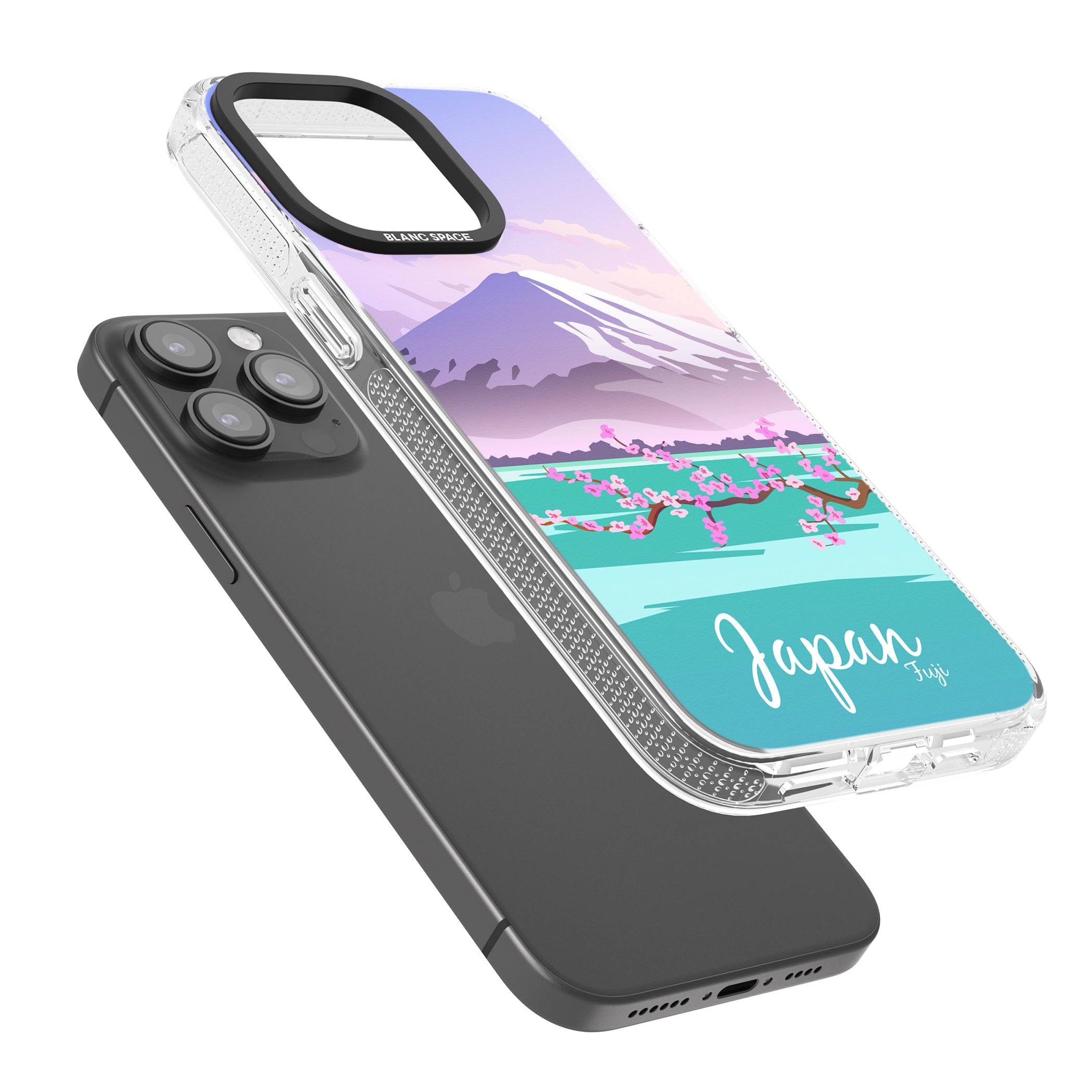 Vintage Travel Poster Japan iPhone 15 Pro Max / 15 Pro / 14 Pro Max / 14 Pro / 13 Pro Clear Case Impact Air - Blanc Space