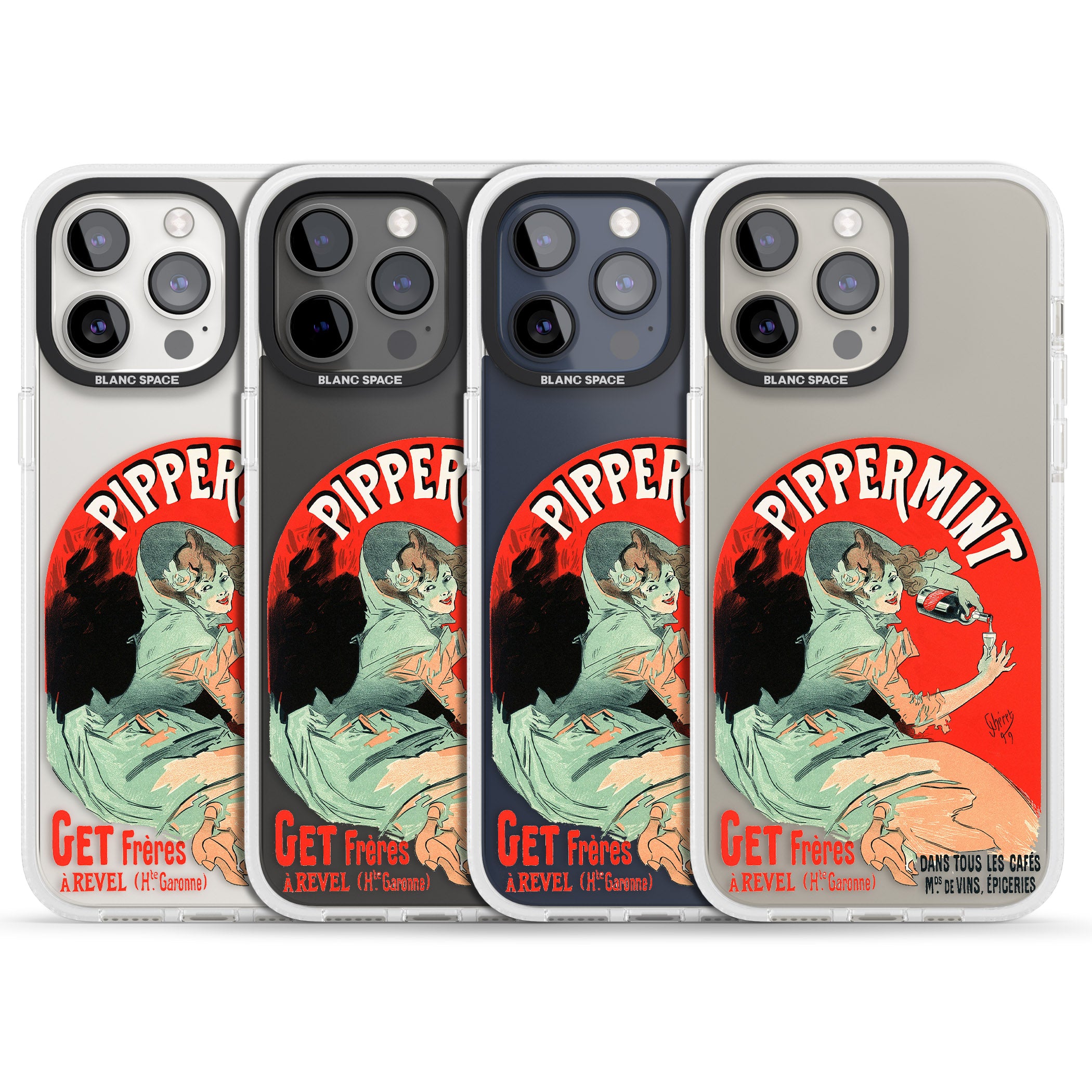 Pippermint Poster iPhone 15 Pro Max / 15 Pro / 14 Pro Max / 14 Pro / 13 Pro Clear Case Impact Air - Blanc Space