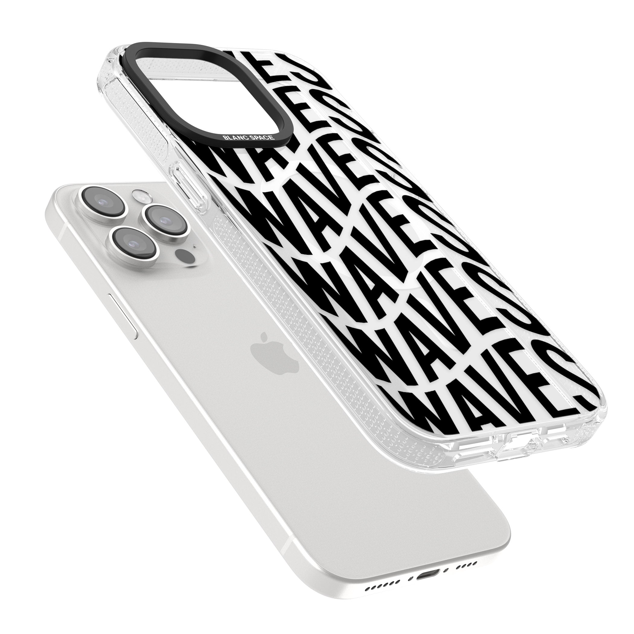 WAVES iPhone 15 Pro Max / 15 Pro / 14 Pro Max / 14 Pro / 13 Pro Clear Case Impact Air - Blanc Space