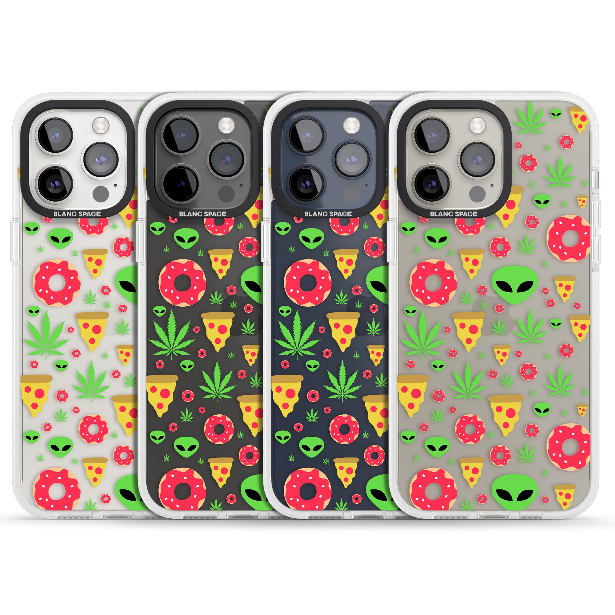 Martians & Munchies iPhone 15 Pro Max / 15 Pro / 14 Pro Max / 14 Pro / 13 Pro Clear Case Impact Air - Blanc Space