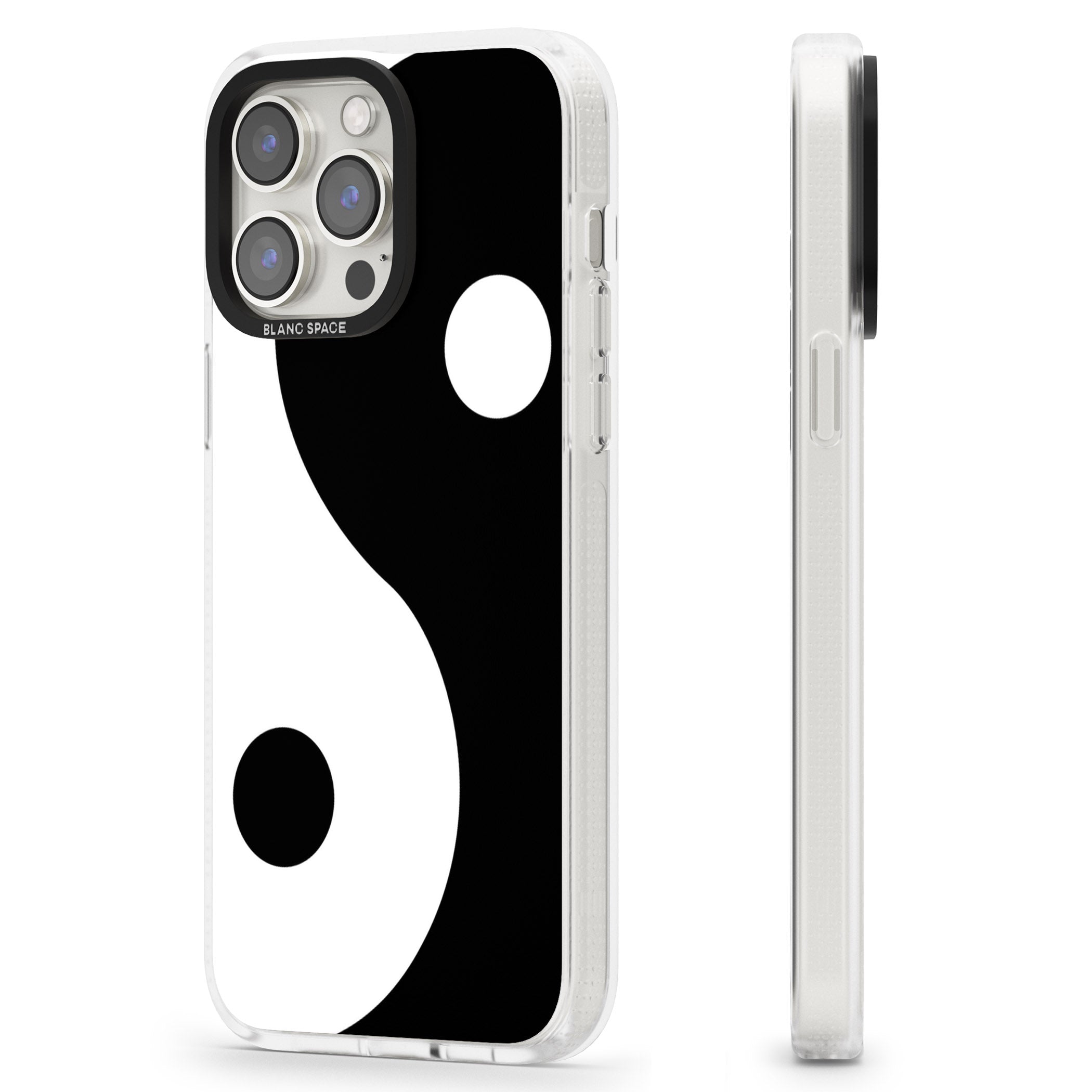 Large Yin Yang iPhone 15 Pro Max / 15 Pro / 14 Pro Max / 14 Pro / 13 Pro Clear Case Impact Air - Blanc Space