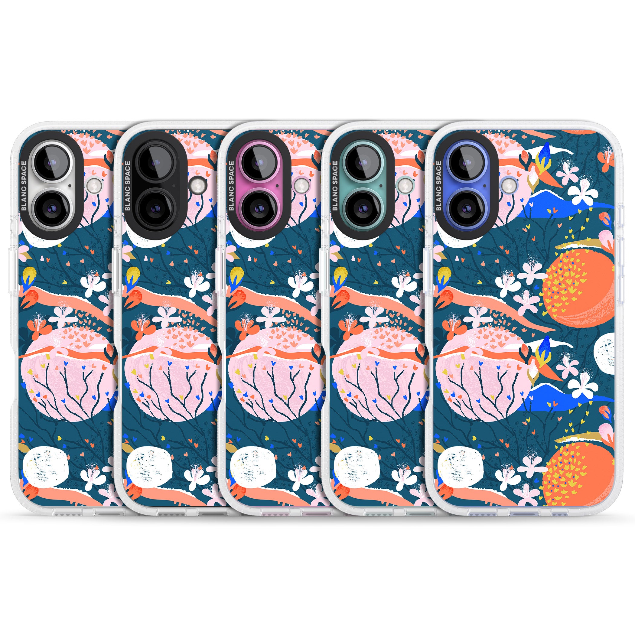 Bright Circles Abstract iPhone 16 / 16 Plus Clear Case Impact Air - Blanc Space