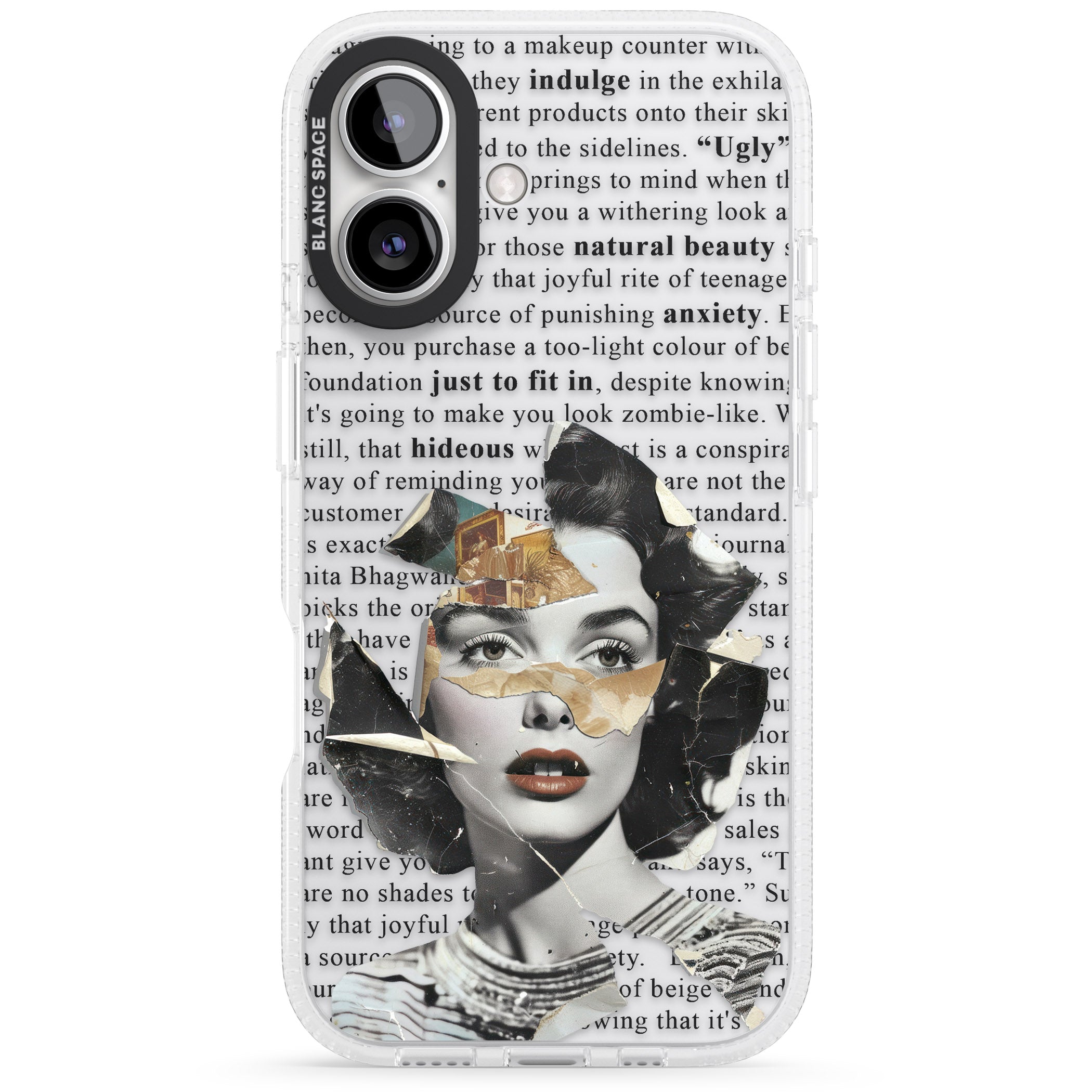 Beauty is Within iPhone 16 / 16 Plus Clear Case Impact Air - Blanc Space