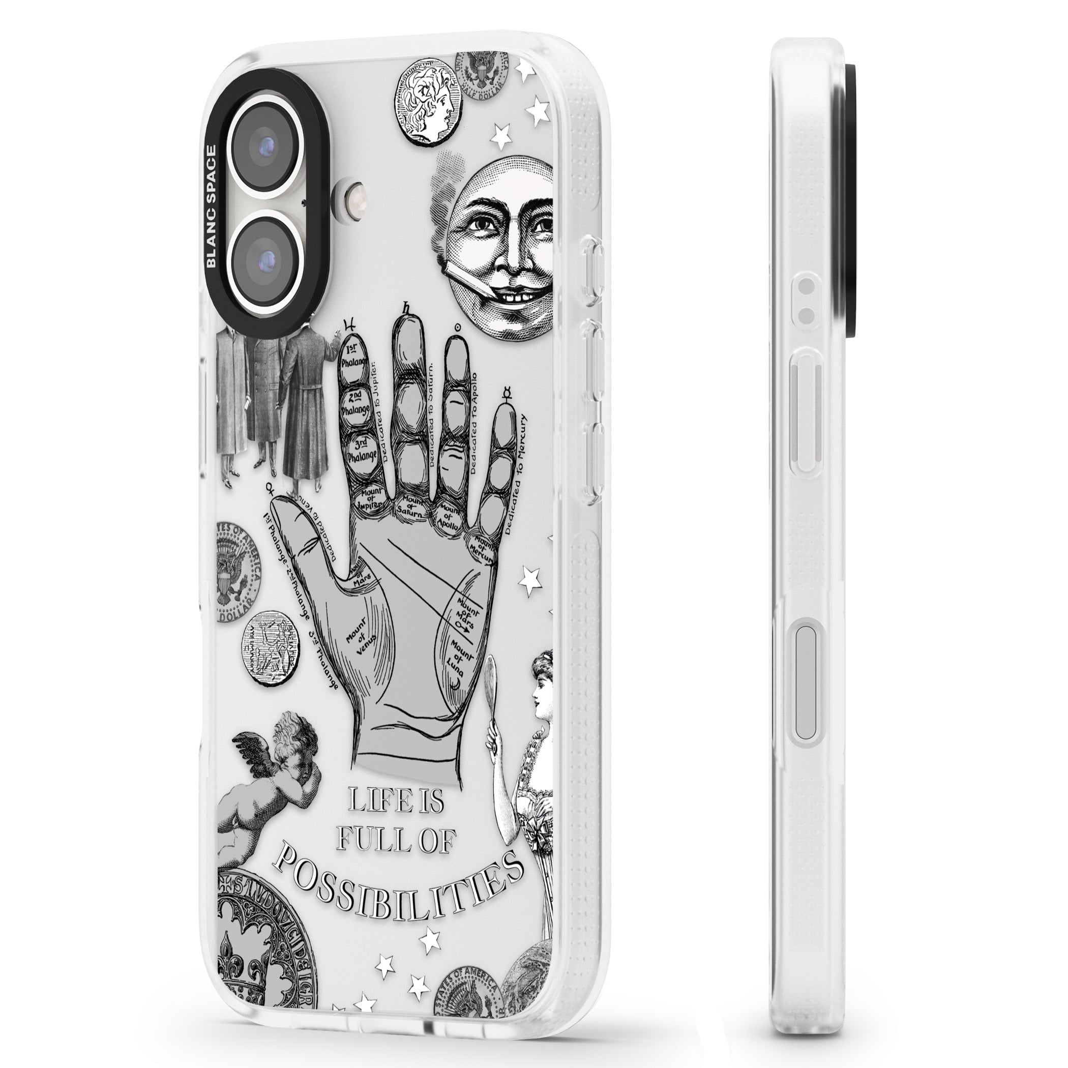 Life is Full of Possibilities iPhone 16 / 16 Plus Clear Case Impact Air - Blanc Space