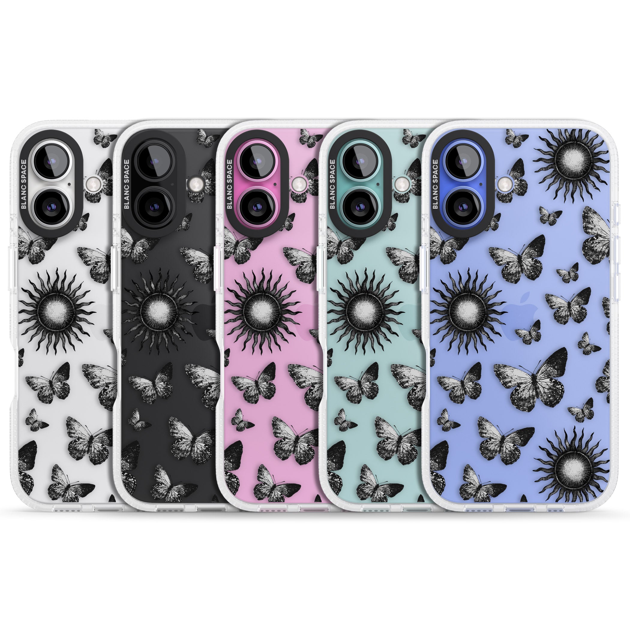 Butterflies & Suns iPhone 16 / 16 Plus Clear Case Impact Air - Blanc Space