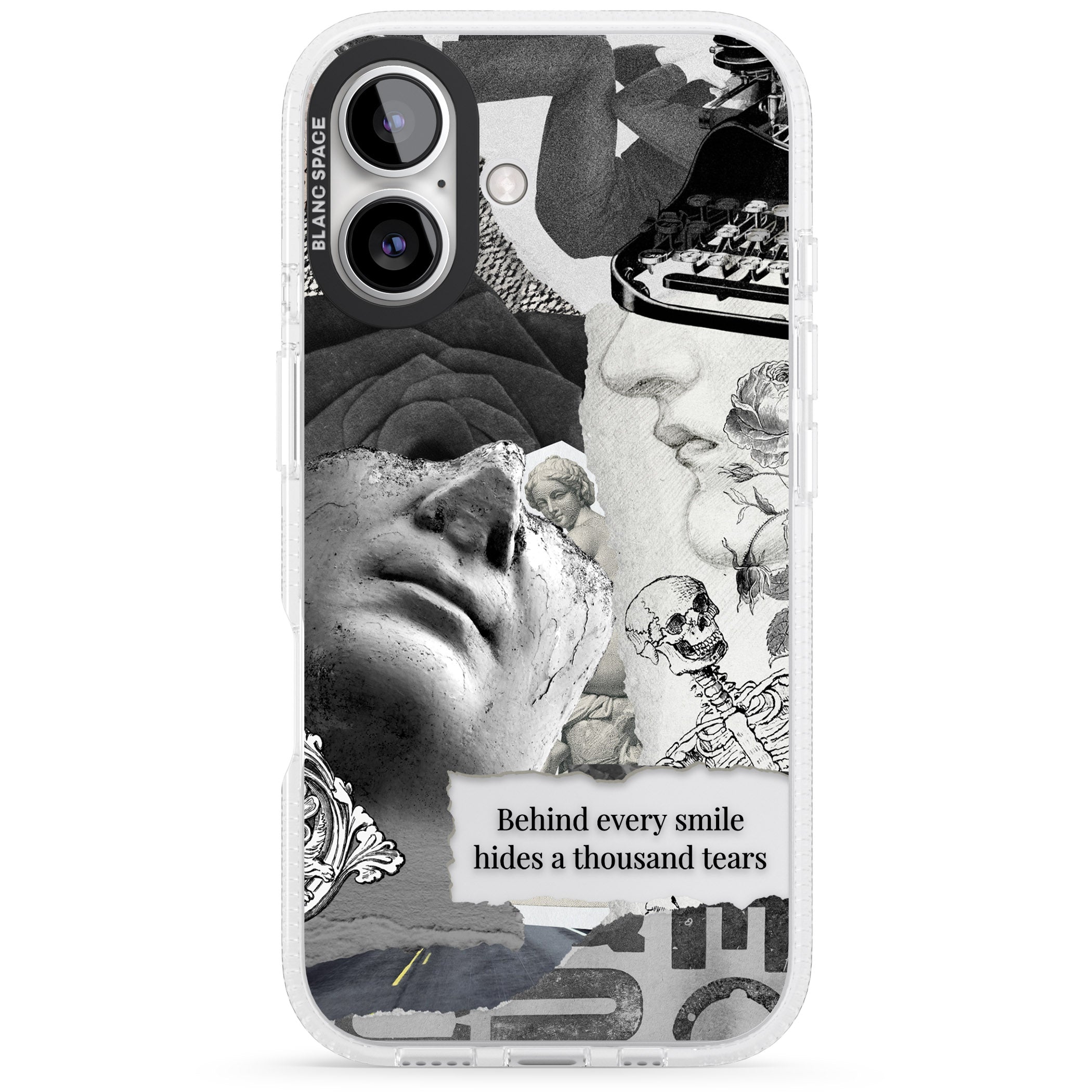 Behind Every Smile iPhone 16 / 16 Plus Clear Case Impact Air - Blanc Space