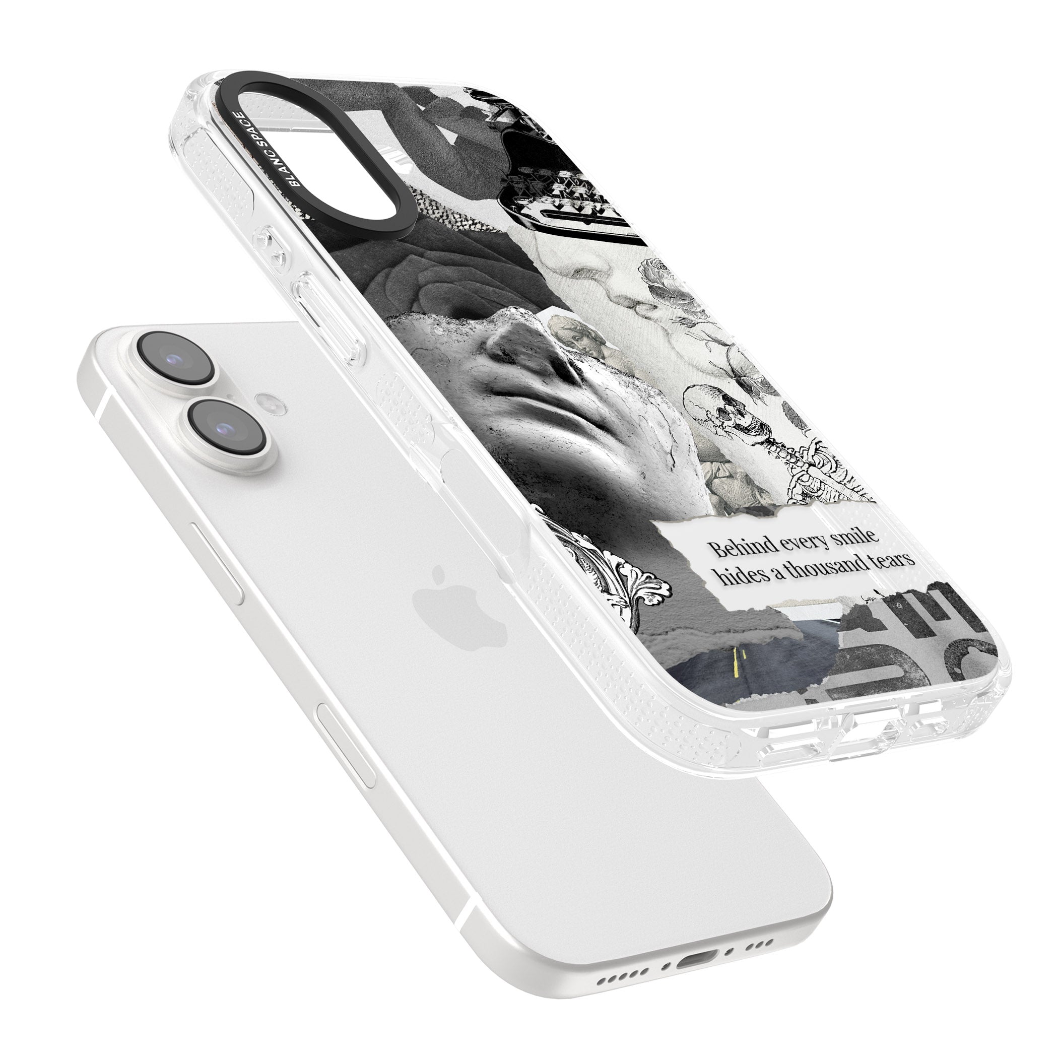 Behind Every Smile iPhone 16 / 16 Plus Clear Case Impact Air - Blanc Space