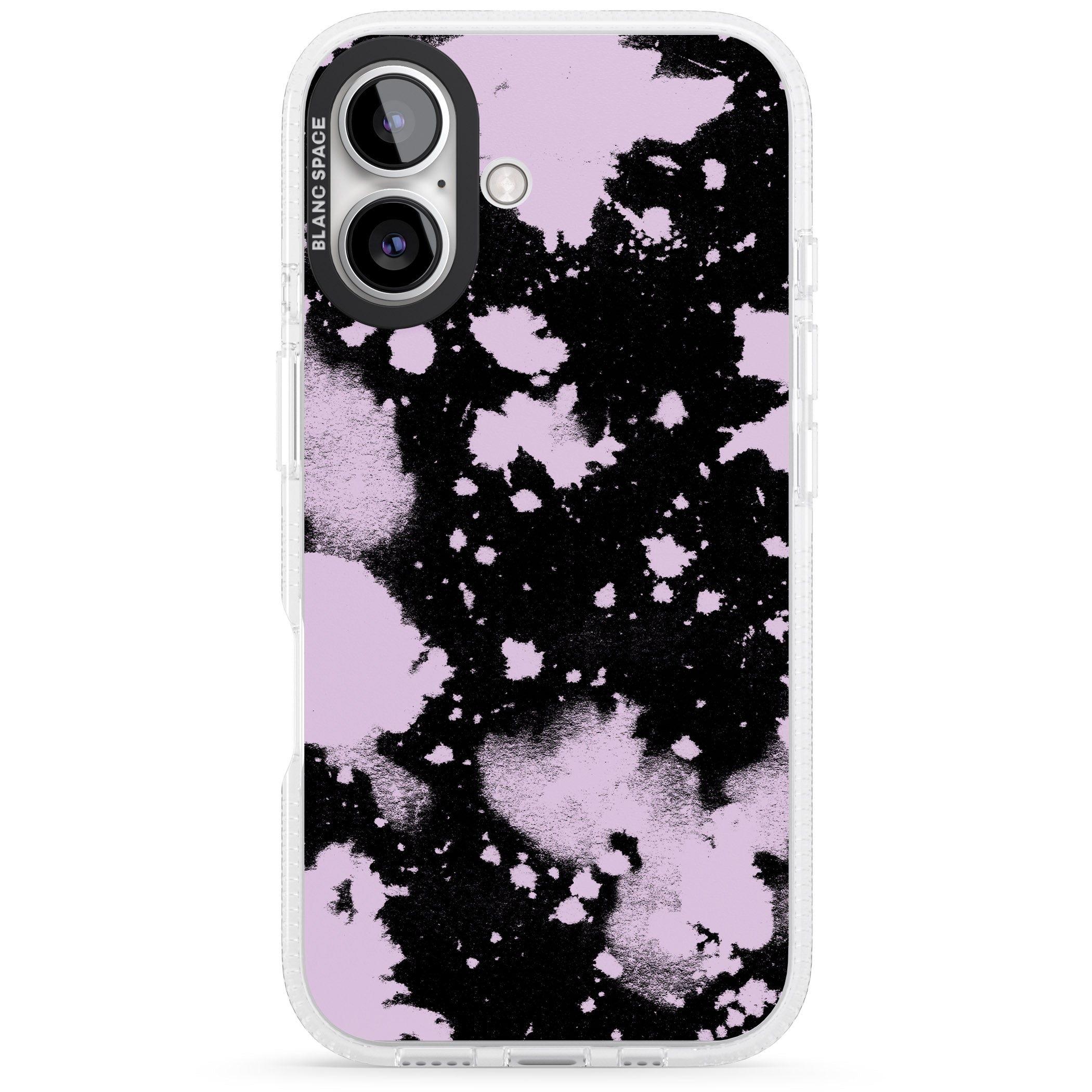 Pink & Black Acid Wash Tie-Dye iPhone 16 / 16 Plus Clear Case Impact Air - Blanc Space
